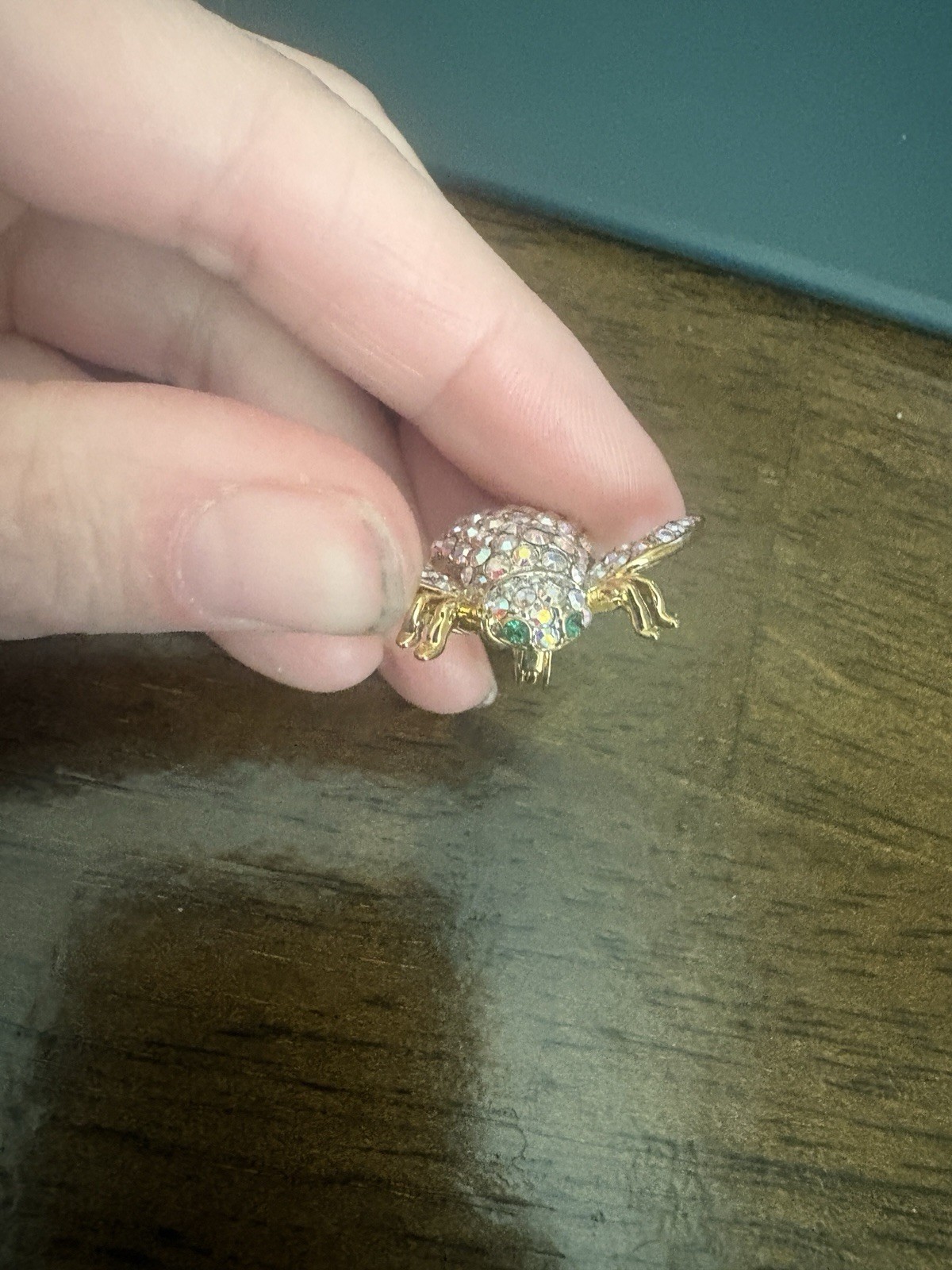 Joan Rivers Vintage Rhinestone Small ‘Winner’ Pin Brooch