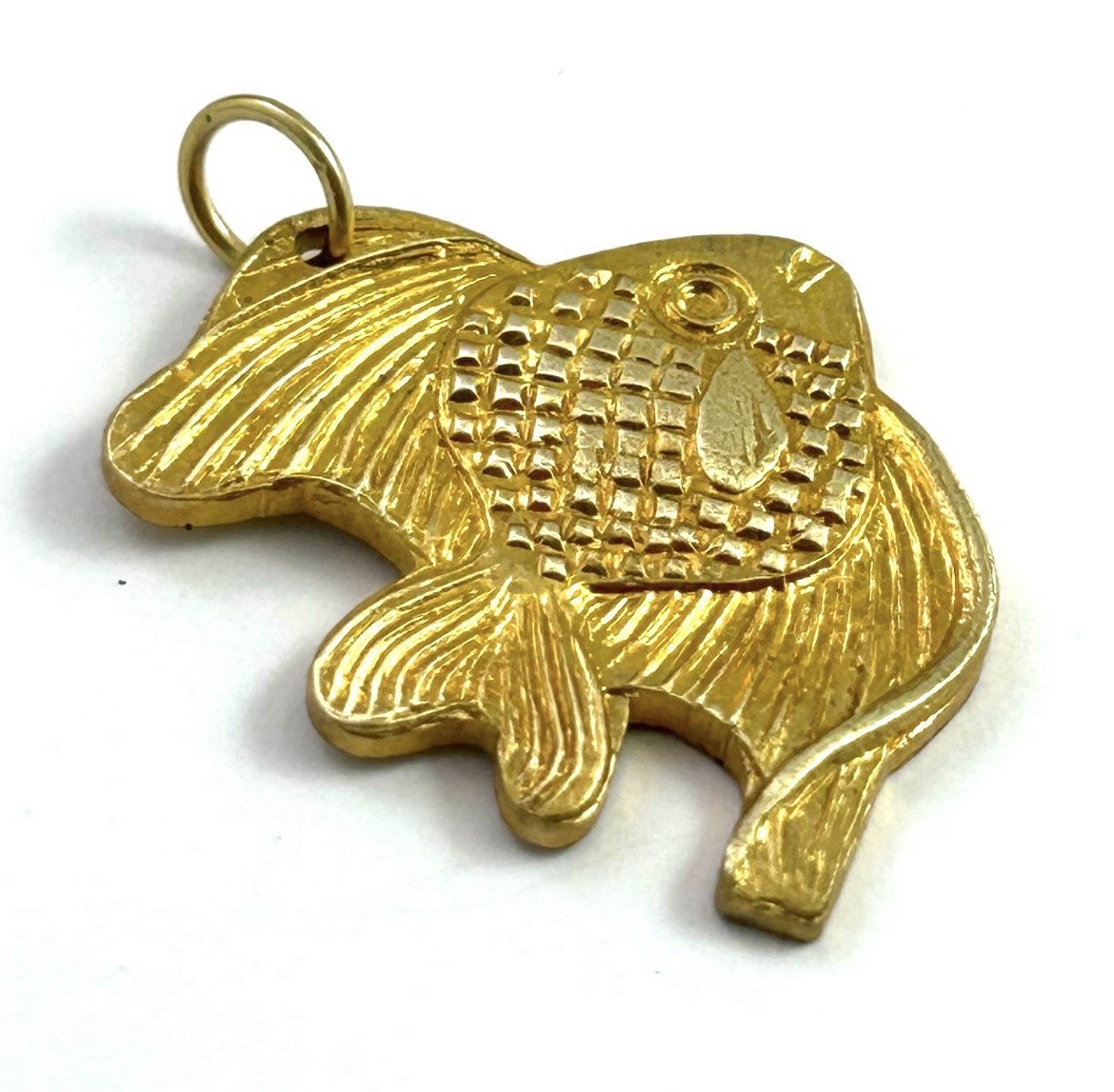 Vintage Fish Charm Pendant Vintage Jewelry Gift For Her Brass Metal Charm