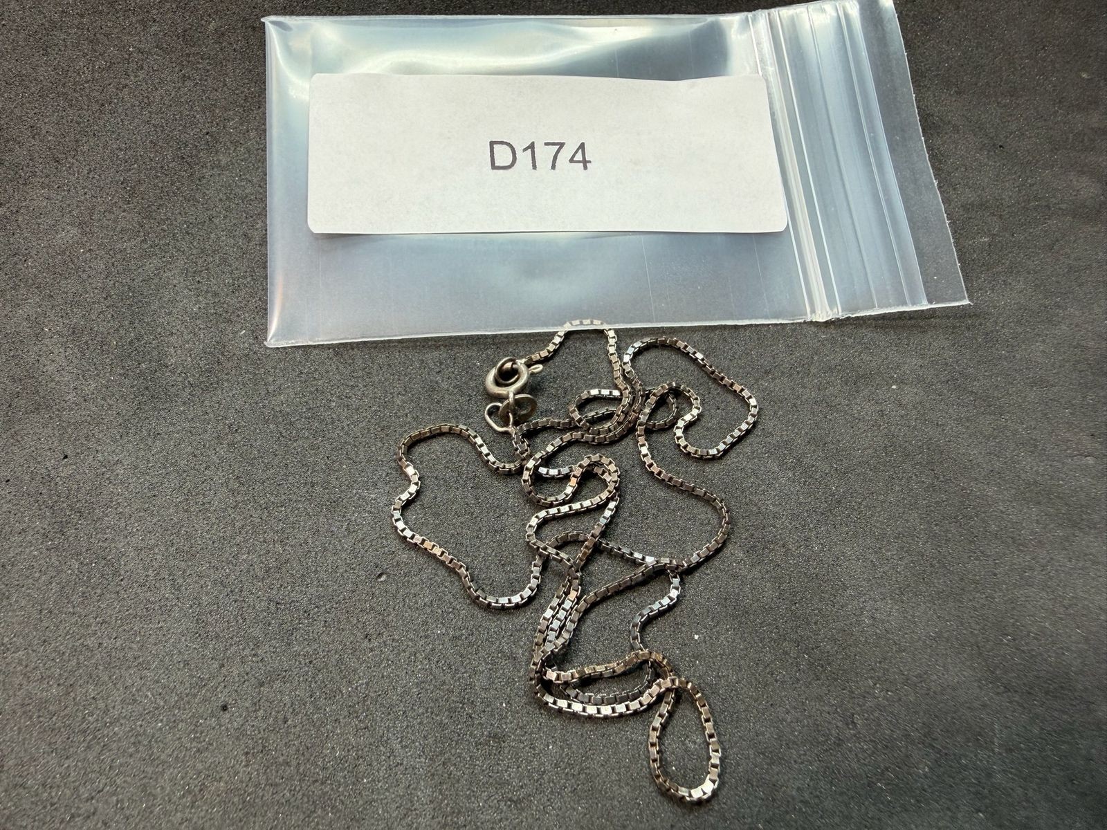 3.36g Vintage Sterling Silver 925 Box Chain Necklace 20 in M