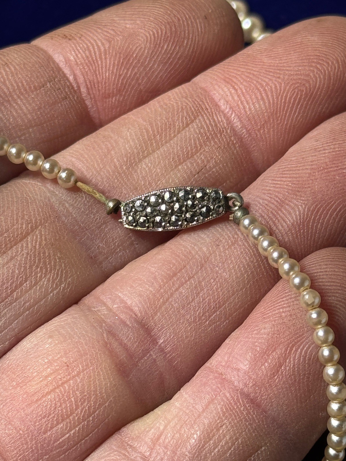 Vintage c.1920’s ‘LAFAYE PEARLS’ Melbourne Australia Pearl Necklace Silver Clasp