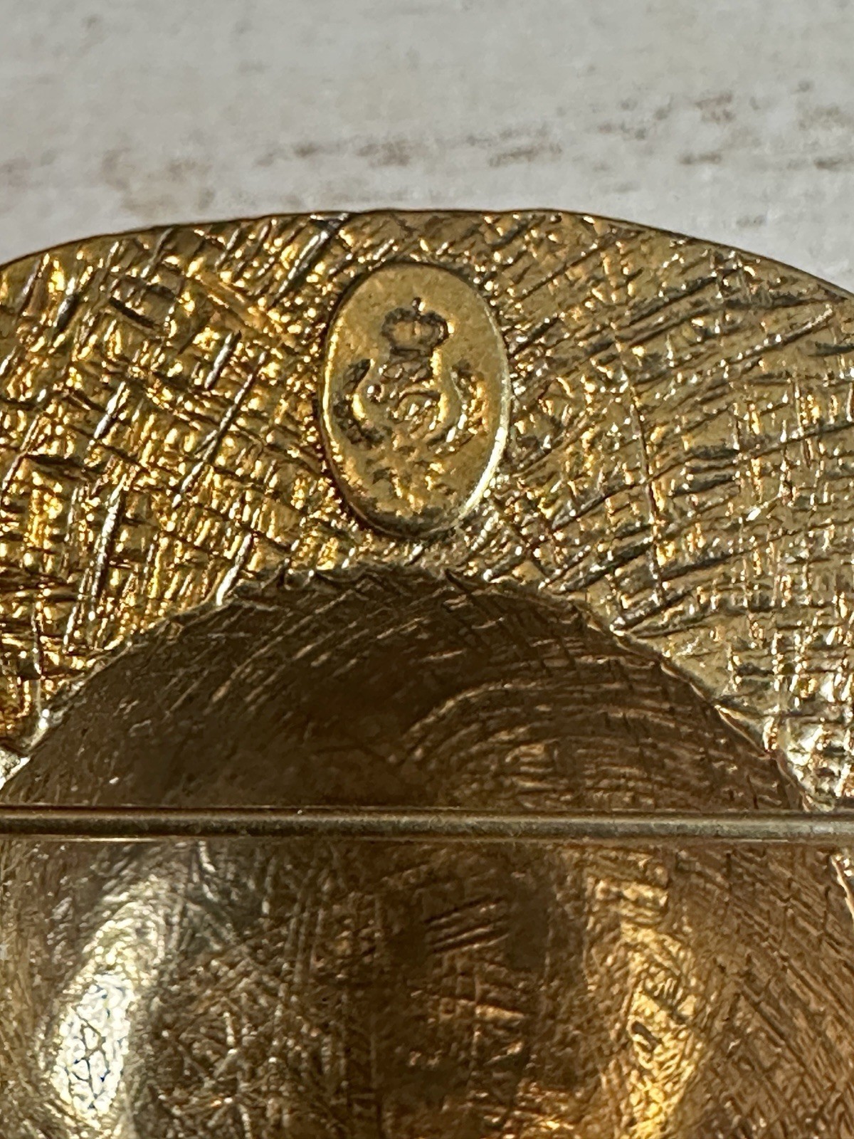 Vtg Gold Tone Sun Bonnet Hat Flower Figural Brooch Pin Premier Design PD Crown