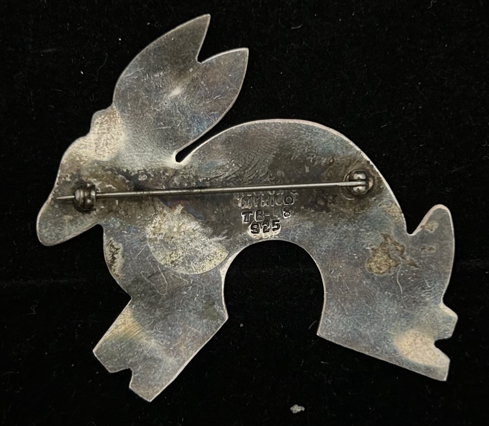 Sterling Rabbit Pin Marked 925