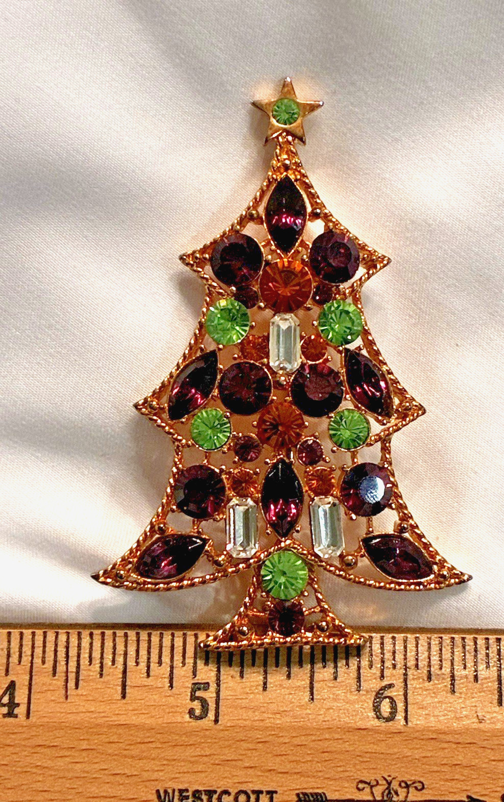 Rare Vintage Eisenberg Ice Regency Style Christmas Tree Brooch
