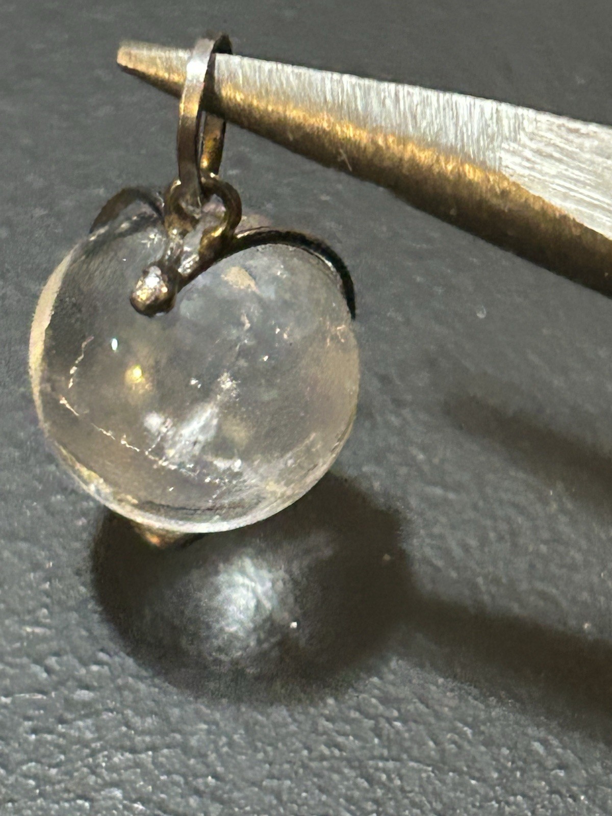 Pools If Light!! Rock Crystal Silver Wire Pendant Vintage