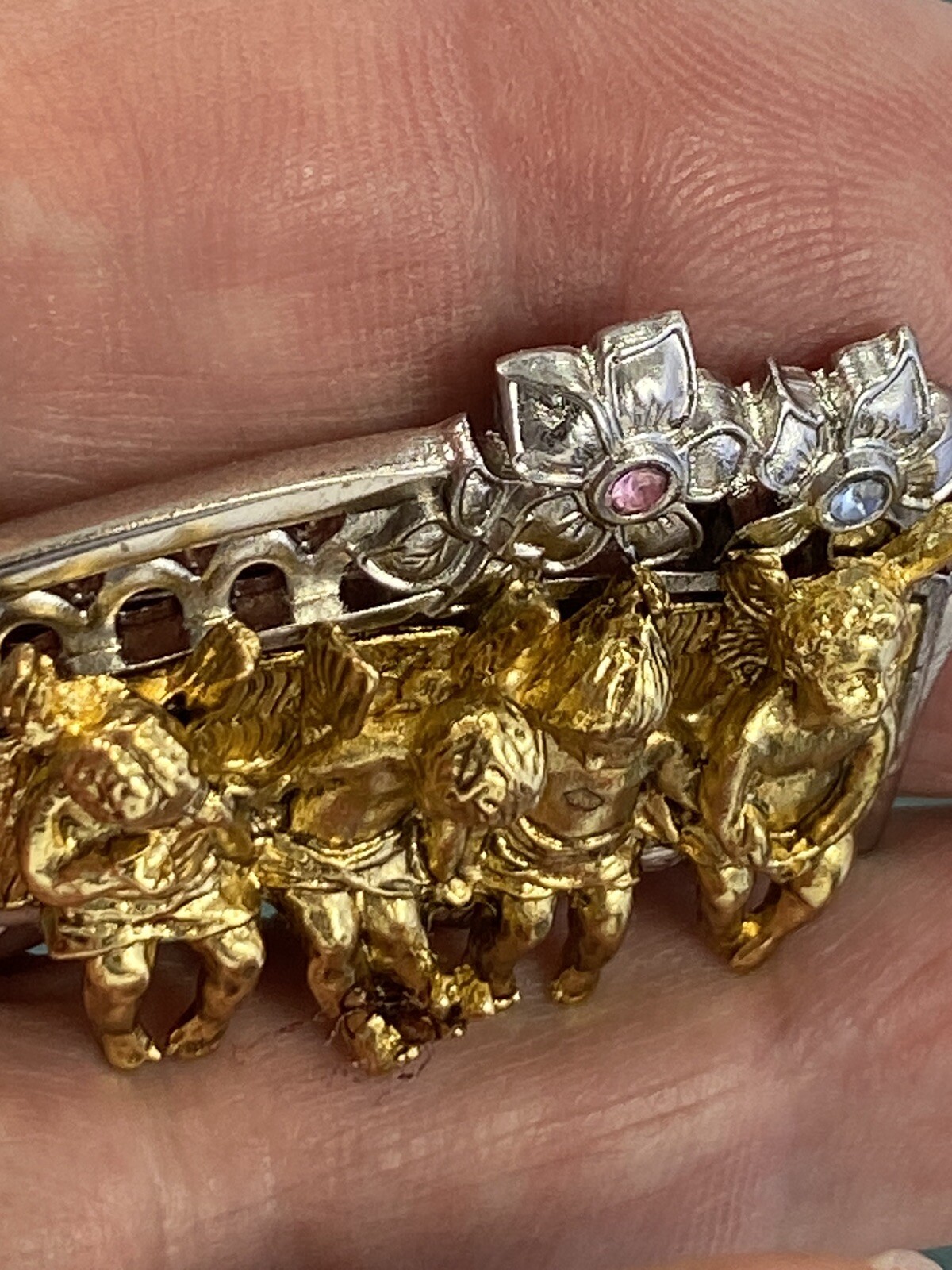 I Am Edgar Berebi My 4 In A Row Angel child Vintage Brooch pin jewelry Made 1999