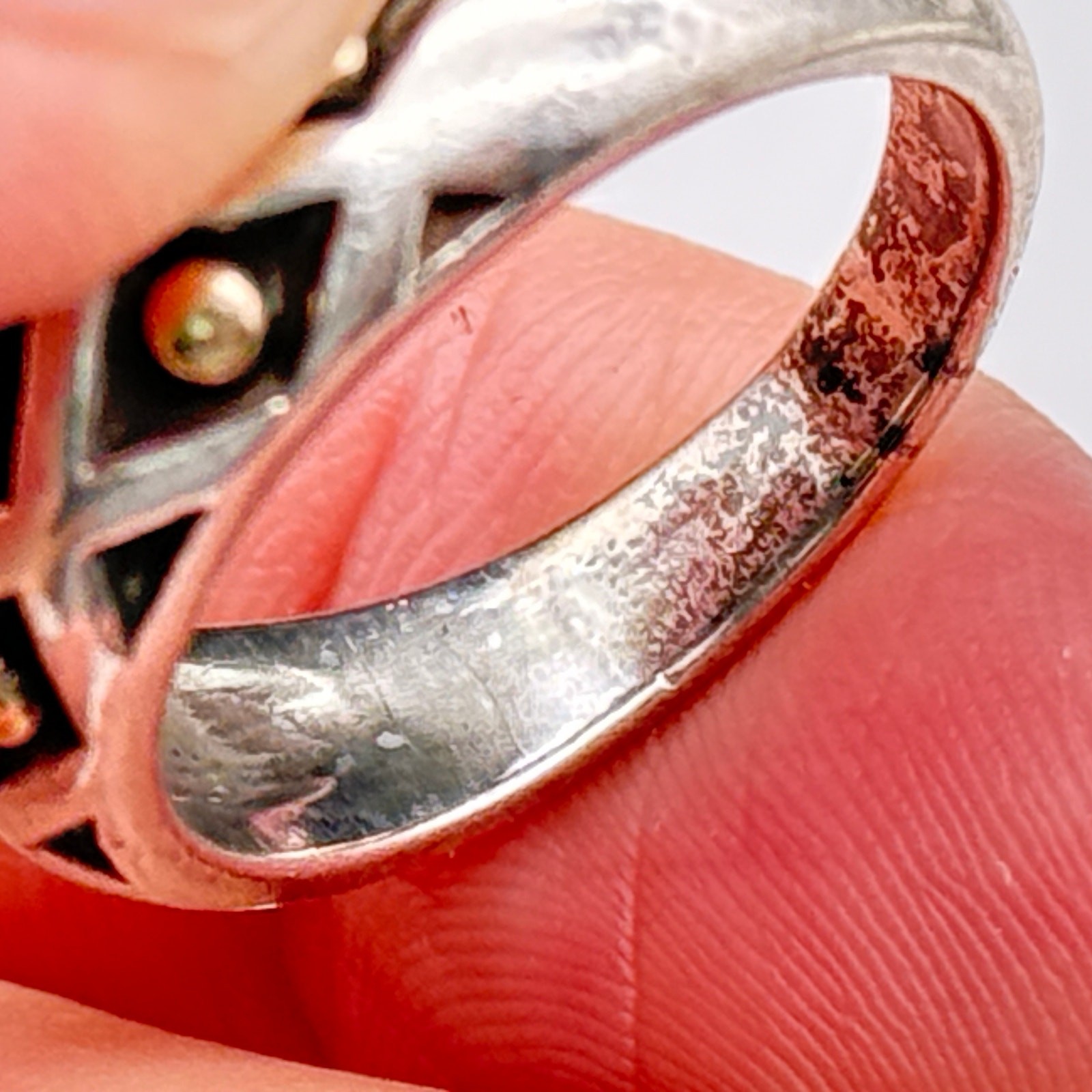 Vintage James Avery 14K Gold Sterling Silver Ring Size 6.75