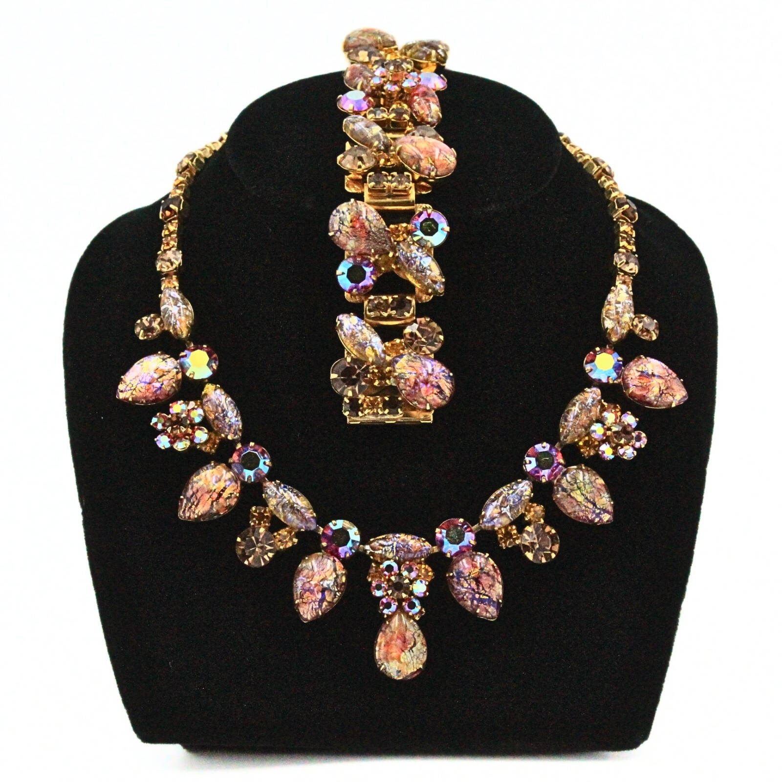 Spectacular Rare! Kramer Of New York Signed Dragons Breath Necklace Parure Set