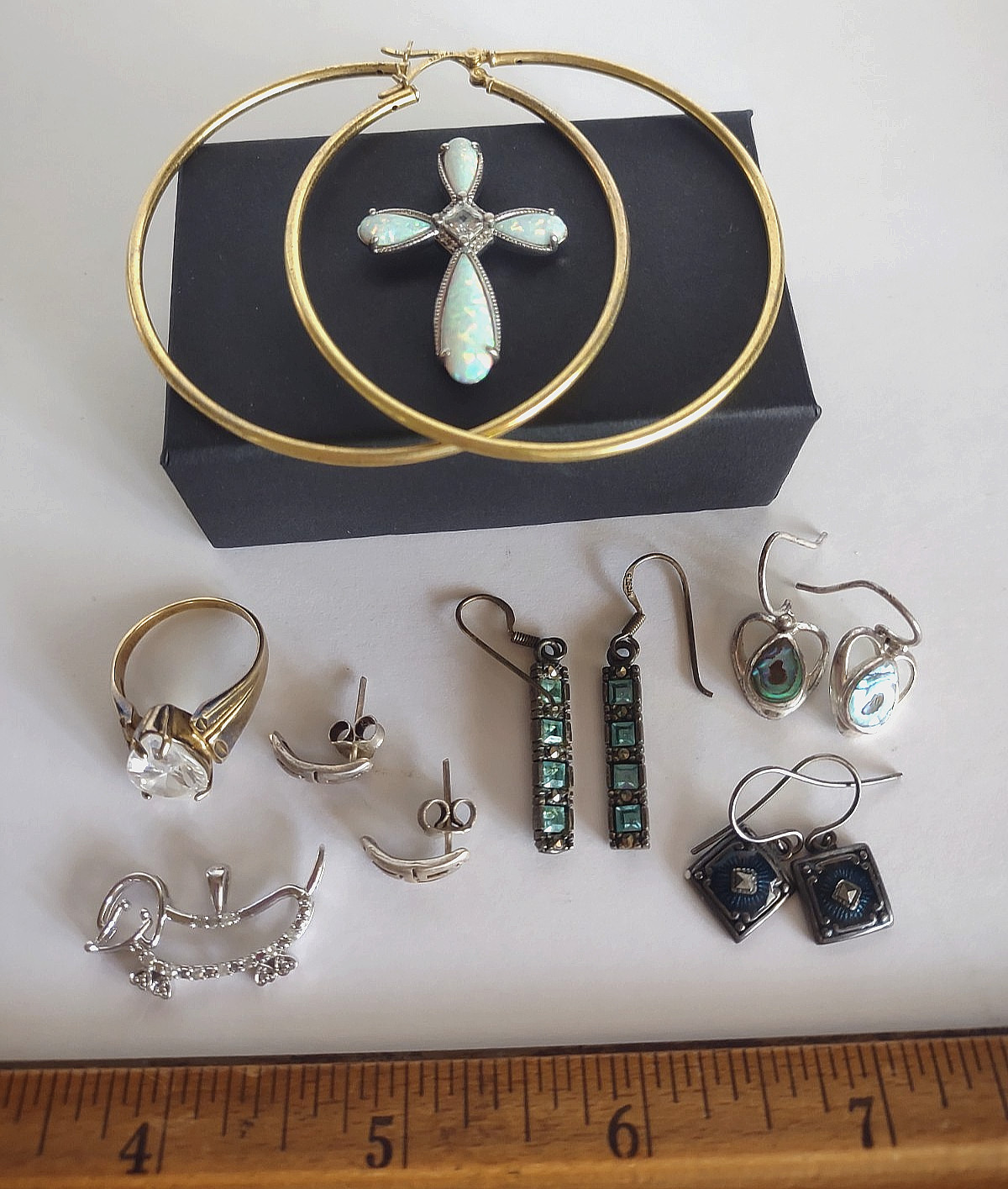 Vintage Sterling Silver Mixed ALL Wearable Lot Earrings Ring Pendants *26 Grams