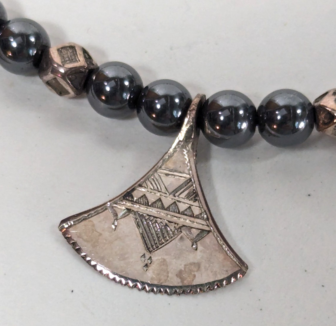 Sterling Silver Tuareg Berber Bead Necklace & Earrings African Tribal Jewelry