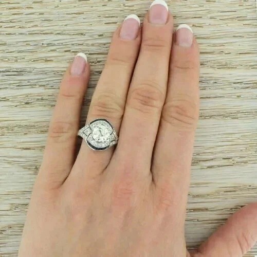 5.20Ct Art Deco Vintage Style Lab Created Diamond Wedding 14K White Gold FN Ring