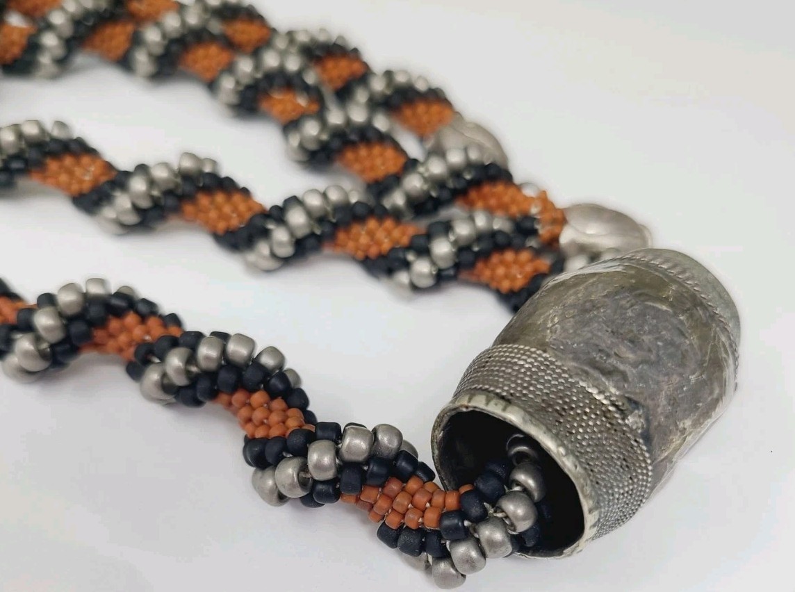 Antique Yemeni Ethnic Bedouin Bead Necklace Glass Beads Yemen African Trade