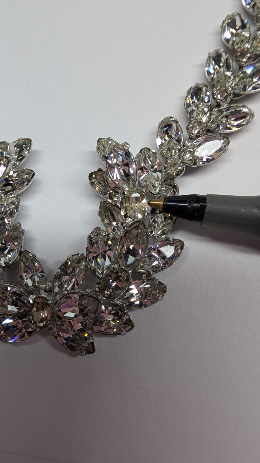 Fabulous vintage CHRISTIAN DIOR by KRAMER rhinestone adjust. statement necklace