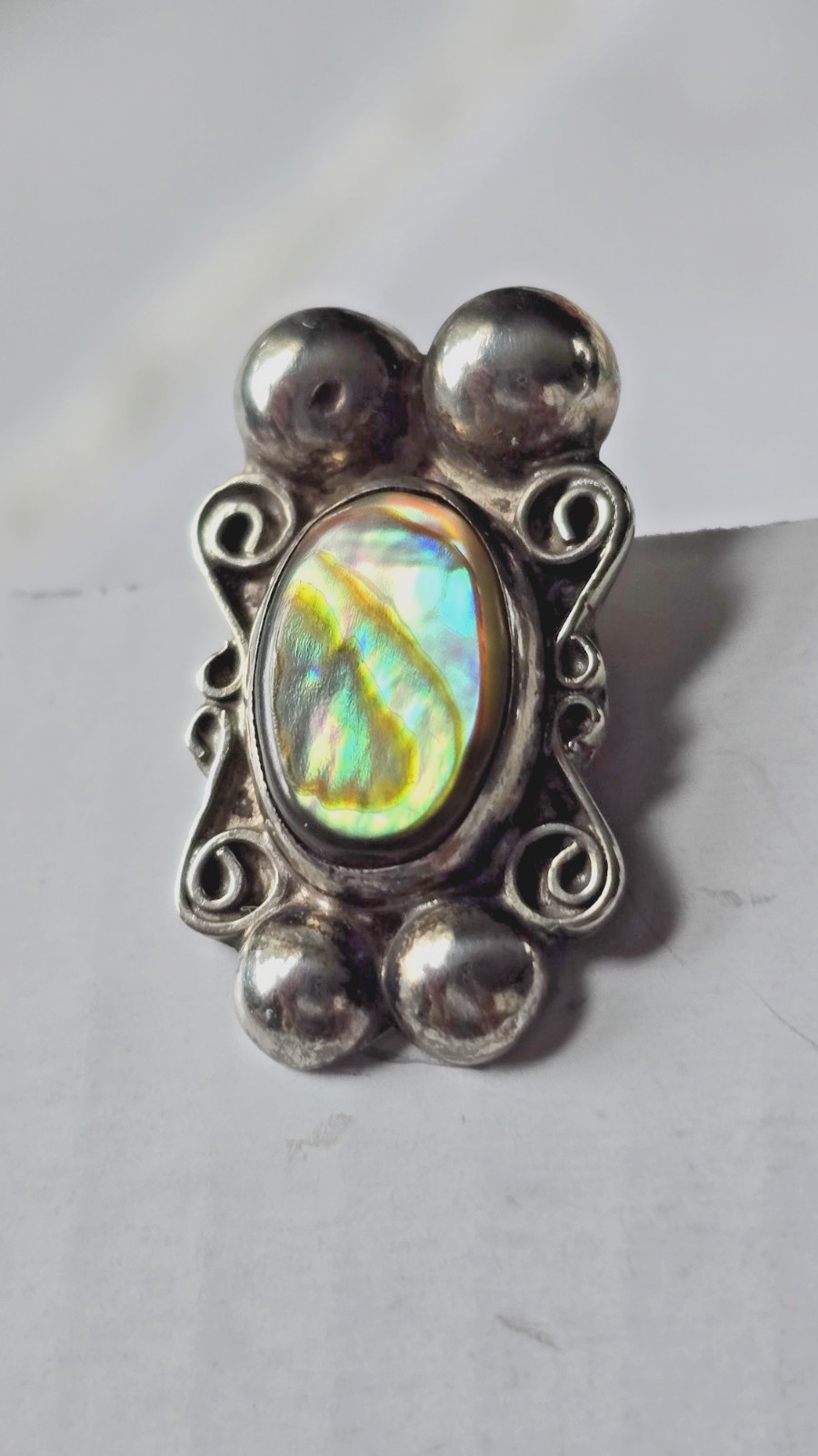 Vintage Earrings 925 Sterling Silver Authentic Abalone Stones Screw back