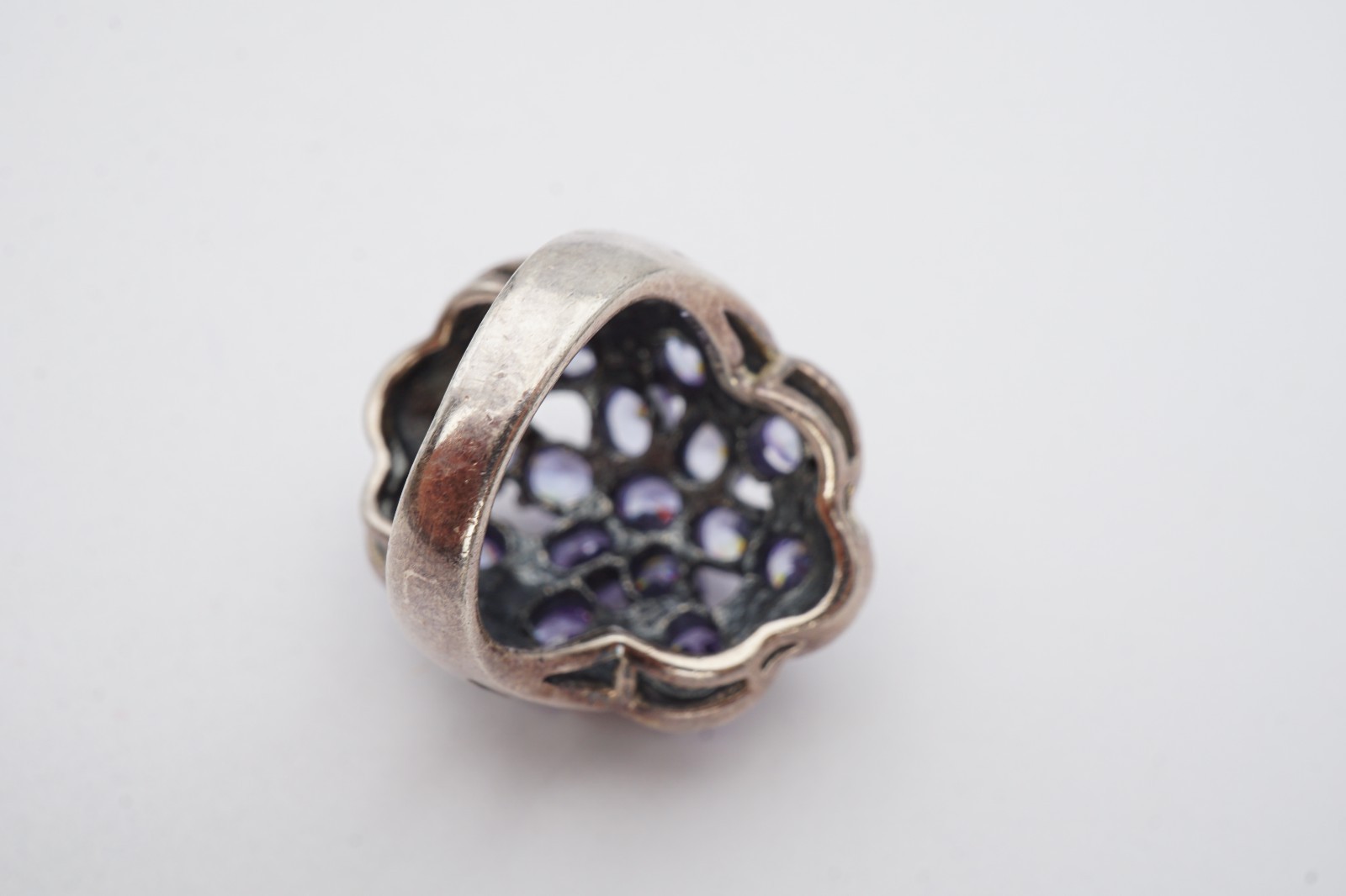 Vintage Sterling Silver 925 Marcasite CZ Ring Size 5