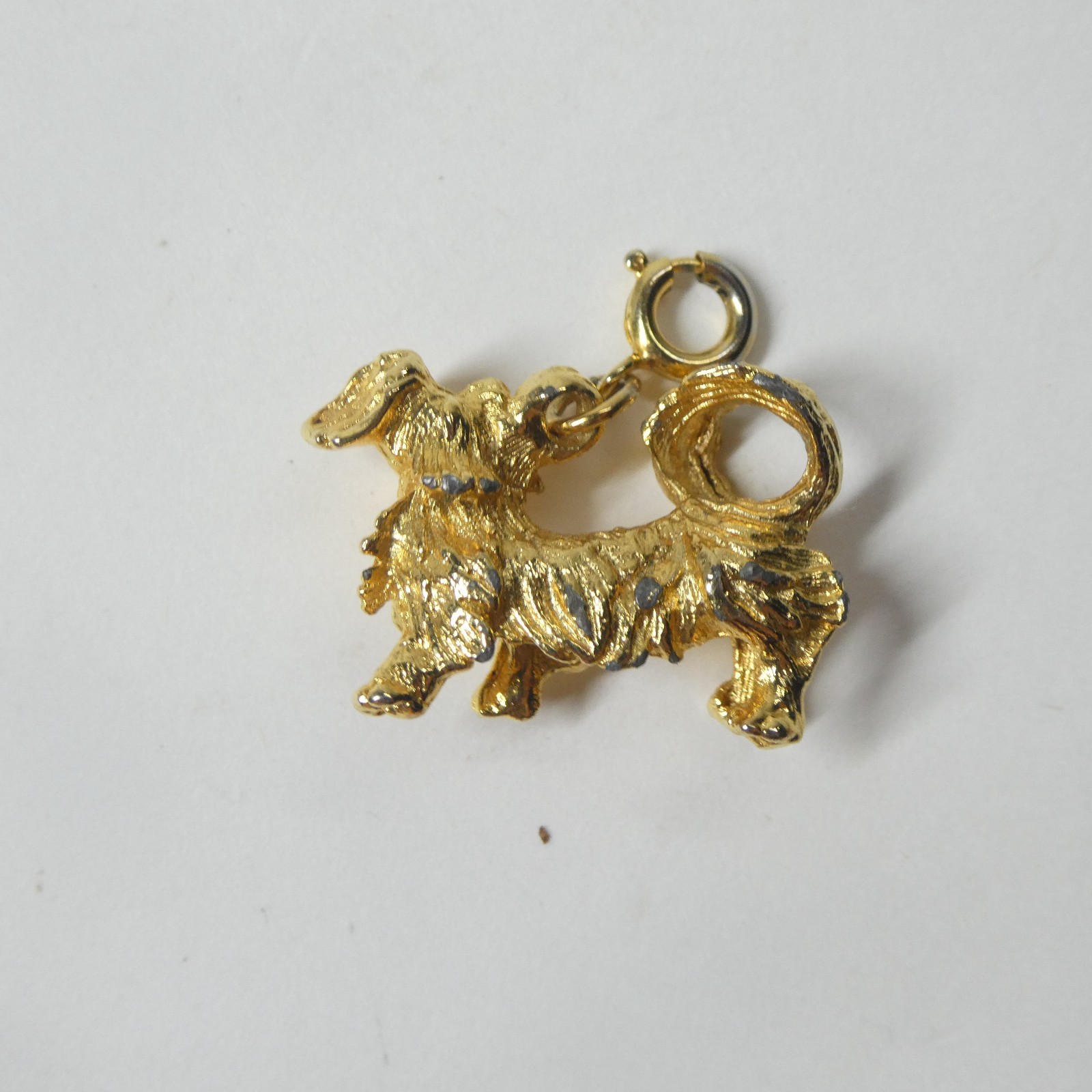 Goldtone Dog 3D Charm Pendant Vintage Coro Cellini?