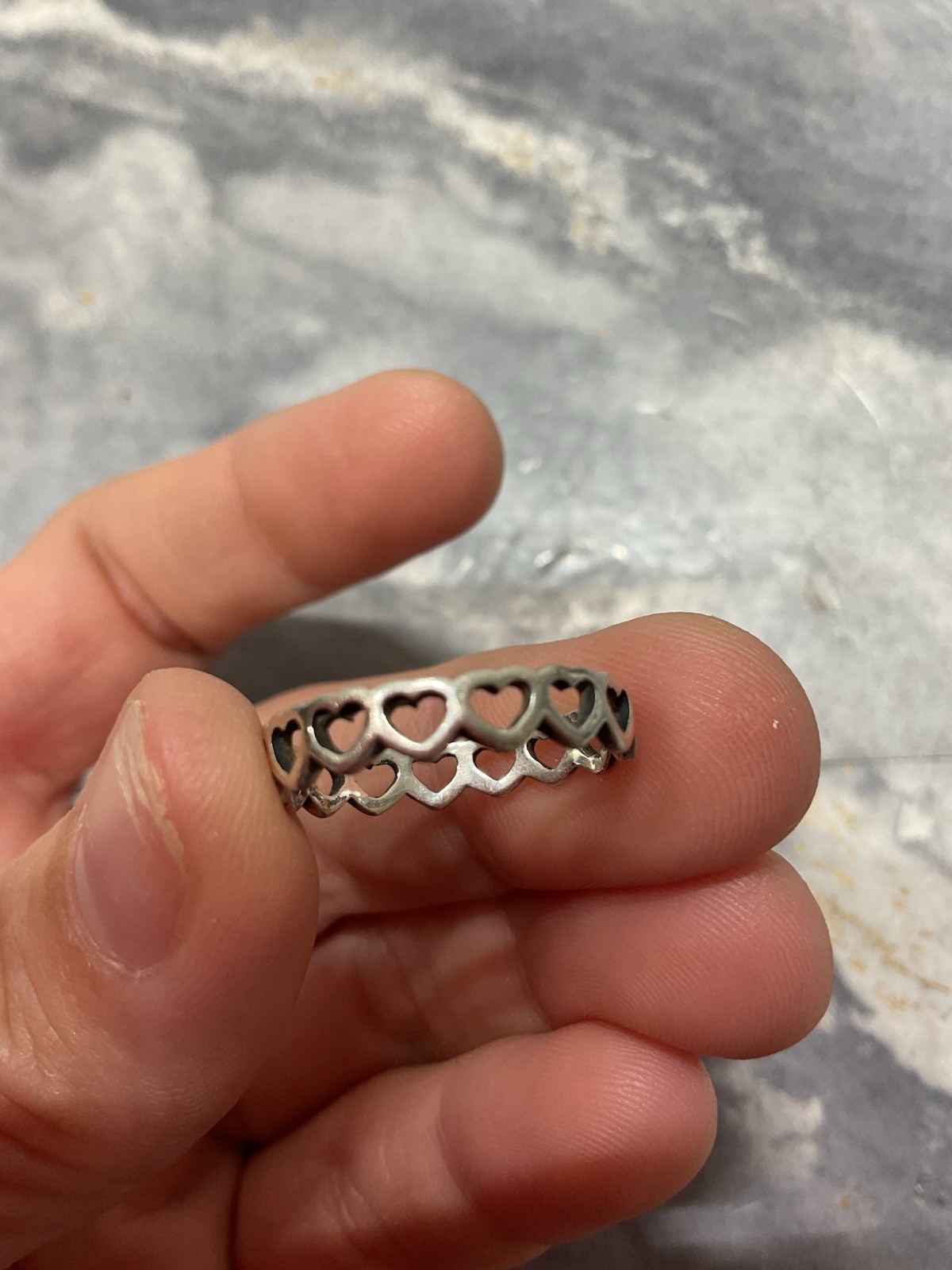 James Avery Retired Eternal Hearts Band Ring 925 Sterling Silver Size: 7/5