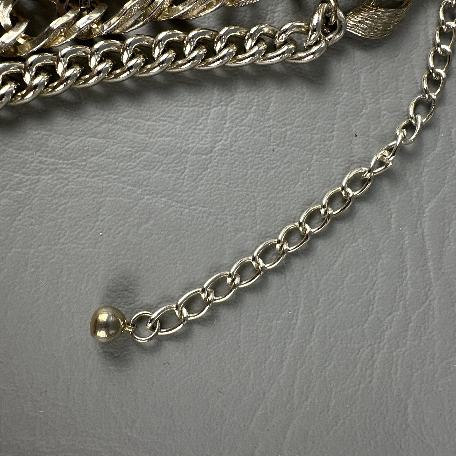 Vintage ART Arthur Pepper Necklace Gold Tone 5 Strand Chain 13-18″