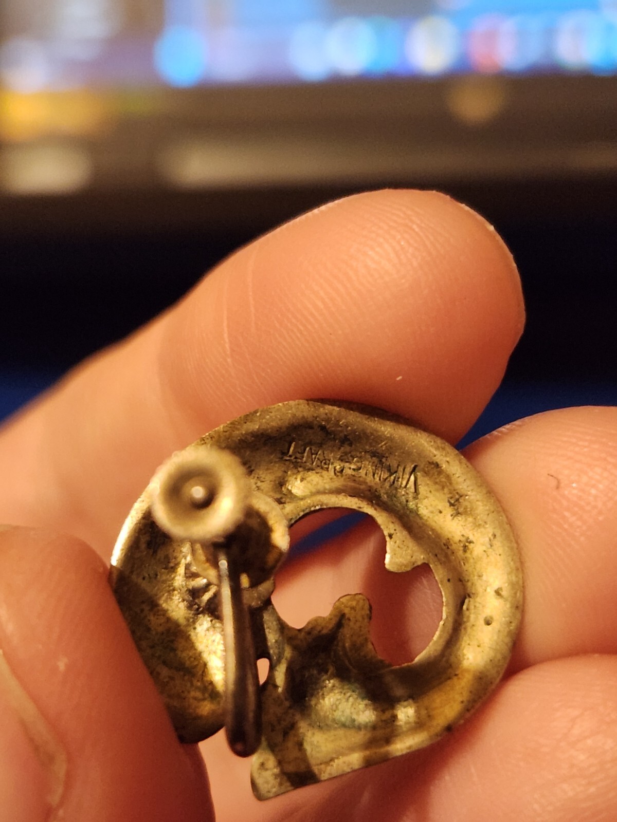 Vintage Sterling Viking Craft Fish Screw Back Earrings