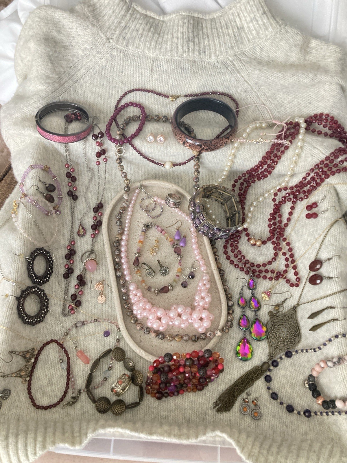 Vintage & Modern Costume Jewelry Lot Curated Collection ALL WEARABLE Purples