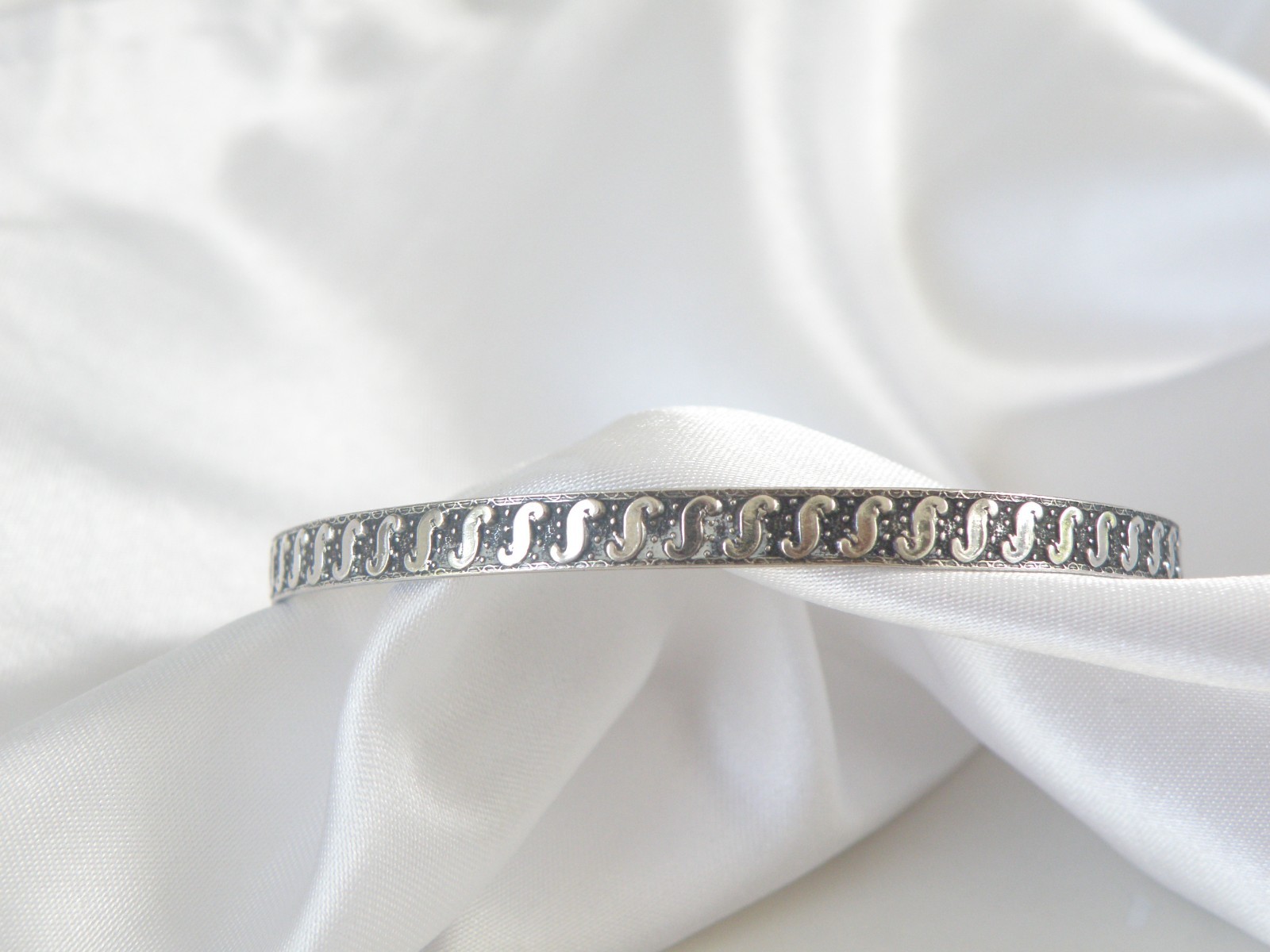 Vintage Sterling Silver 925 Rare Danecraft Felch Slip on Bracelet 7.5″