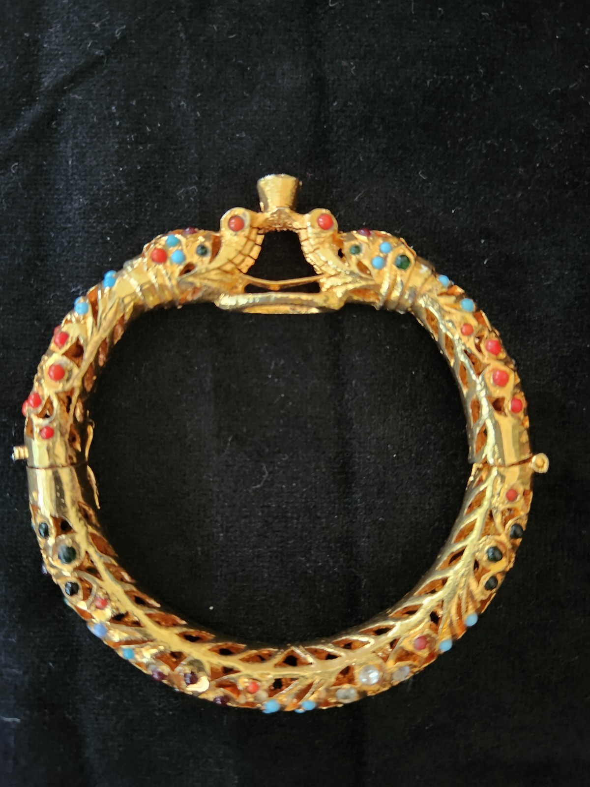 Antique Mughal Elephant Wedding Cuff Bracelet Gold Plated