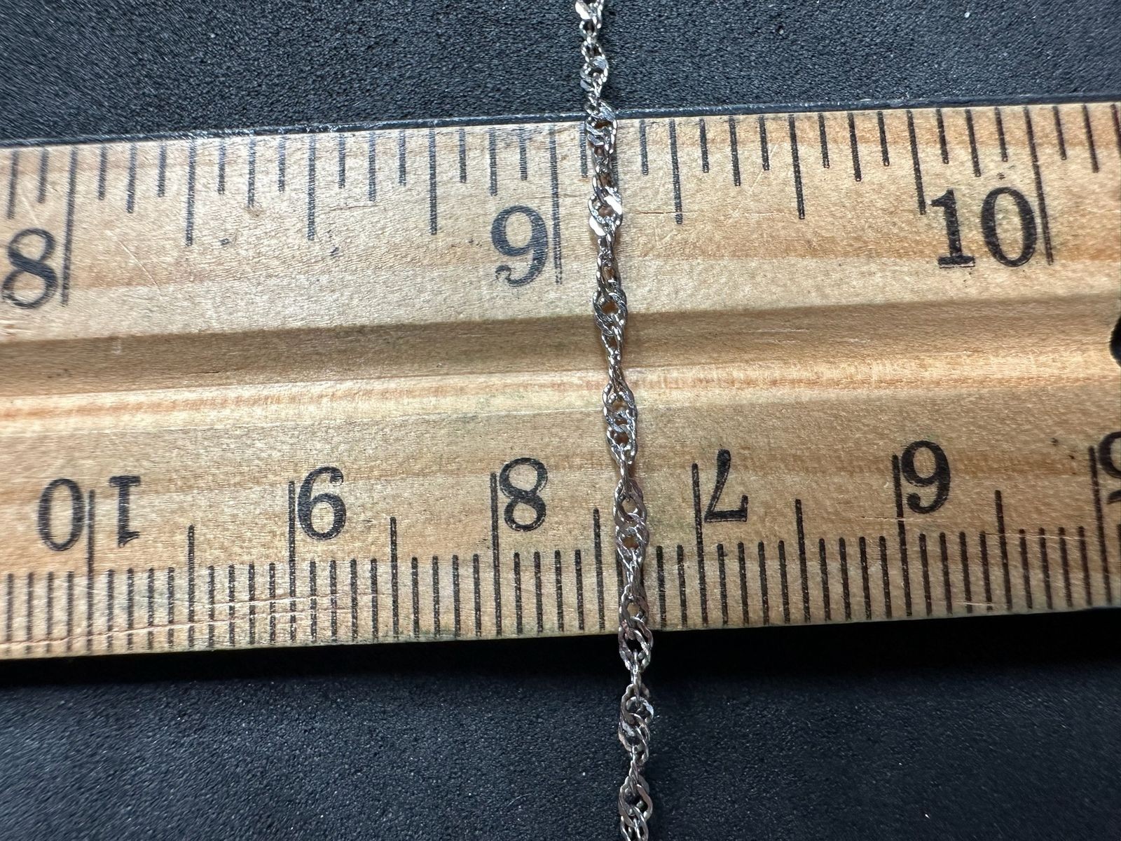 2.07g Vintage Sterling Silver 925 Rope Chain Twist Necklace Adjustable 20 in M