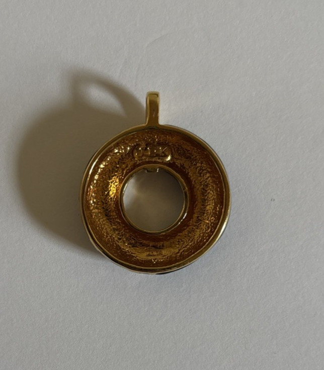 Camrose & Kross Reproduction JBK Jacqueline Bouvier Kennedy Gold Tone Pendant