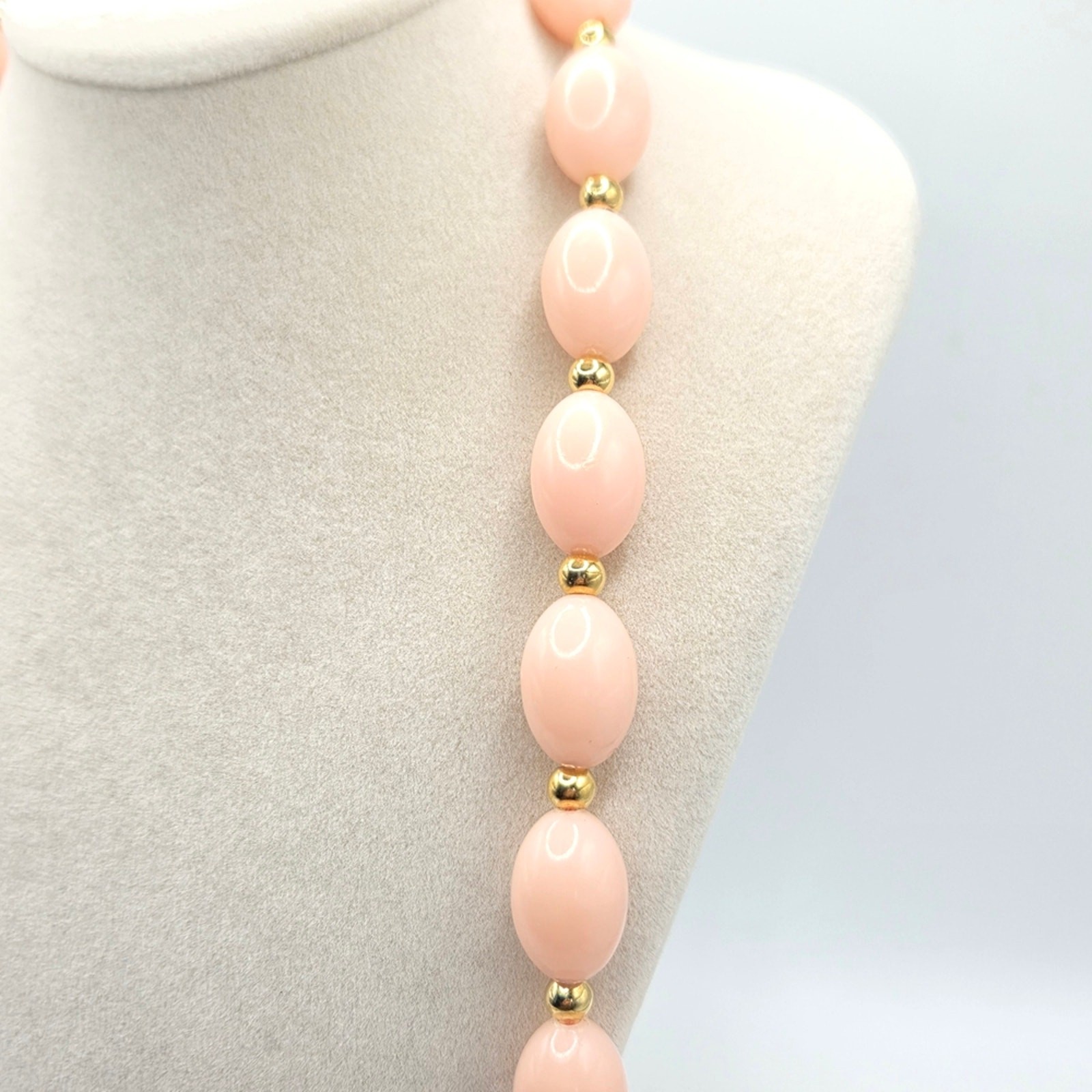 Vintage Pink and Gold Beaded Necklace