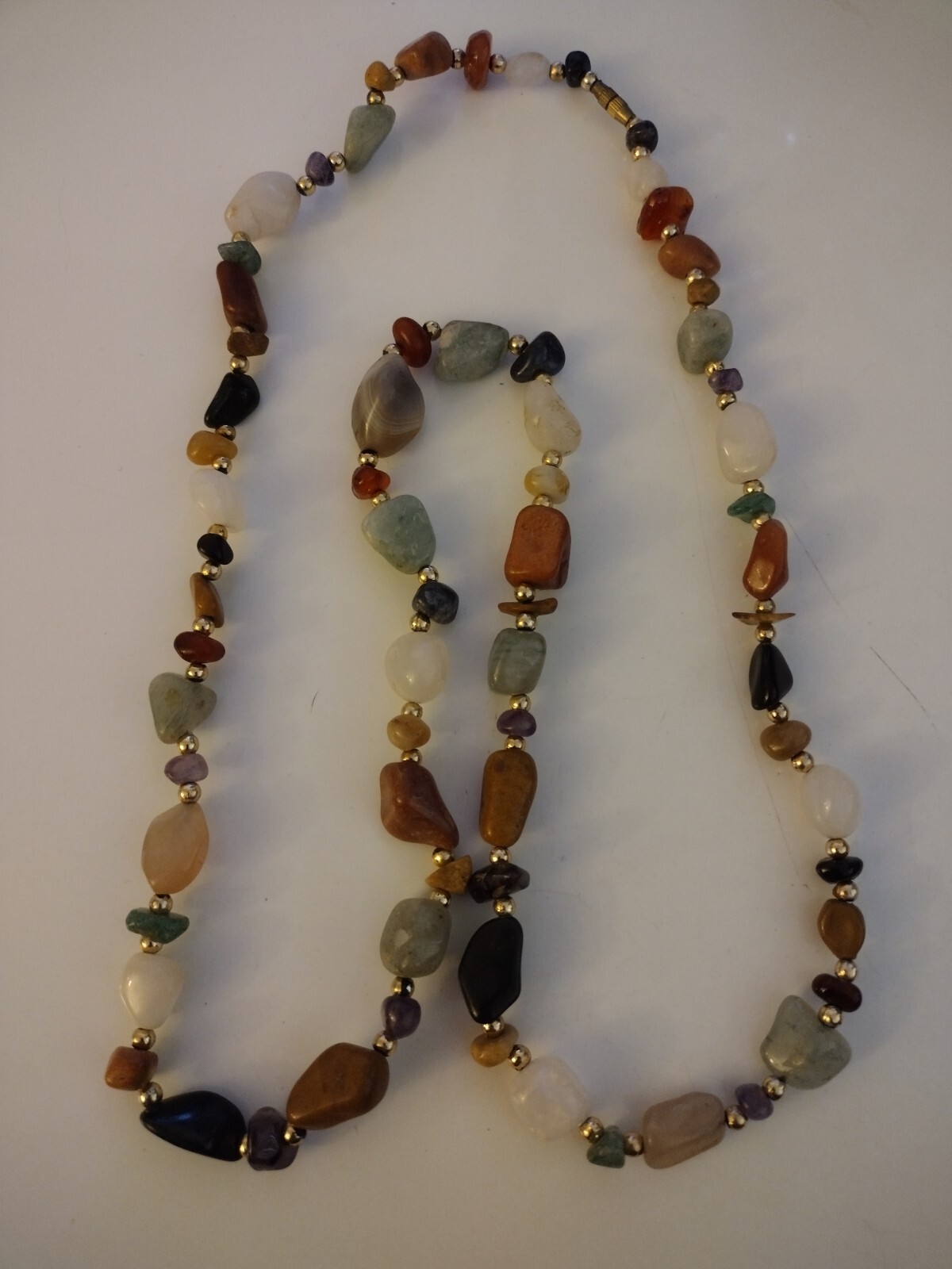 Vintage Gemstone Necklaces 18″ Two Total