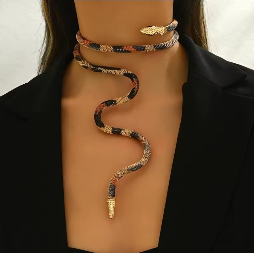 vintage snake choker necklace
