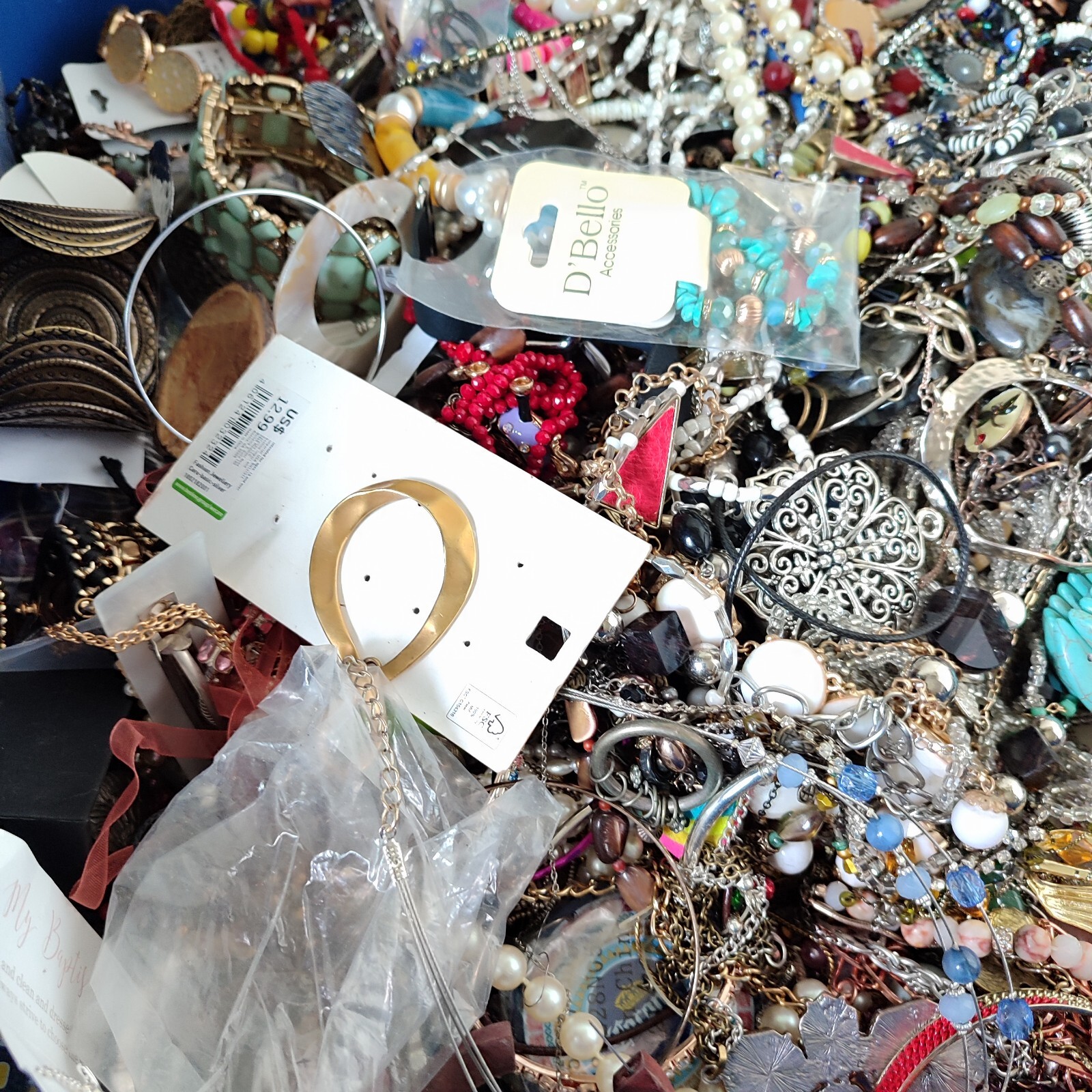 1 Pound Costume Jewelry Craft Wearable Scrap Junk Lot Tangled Harvest