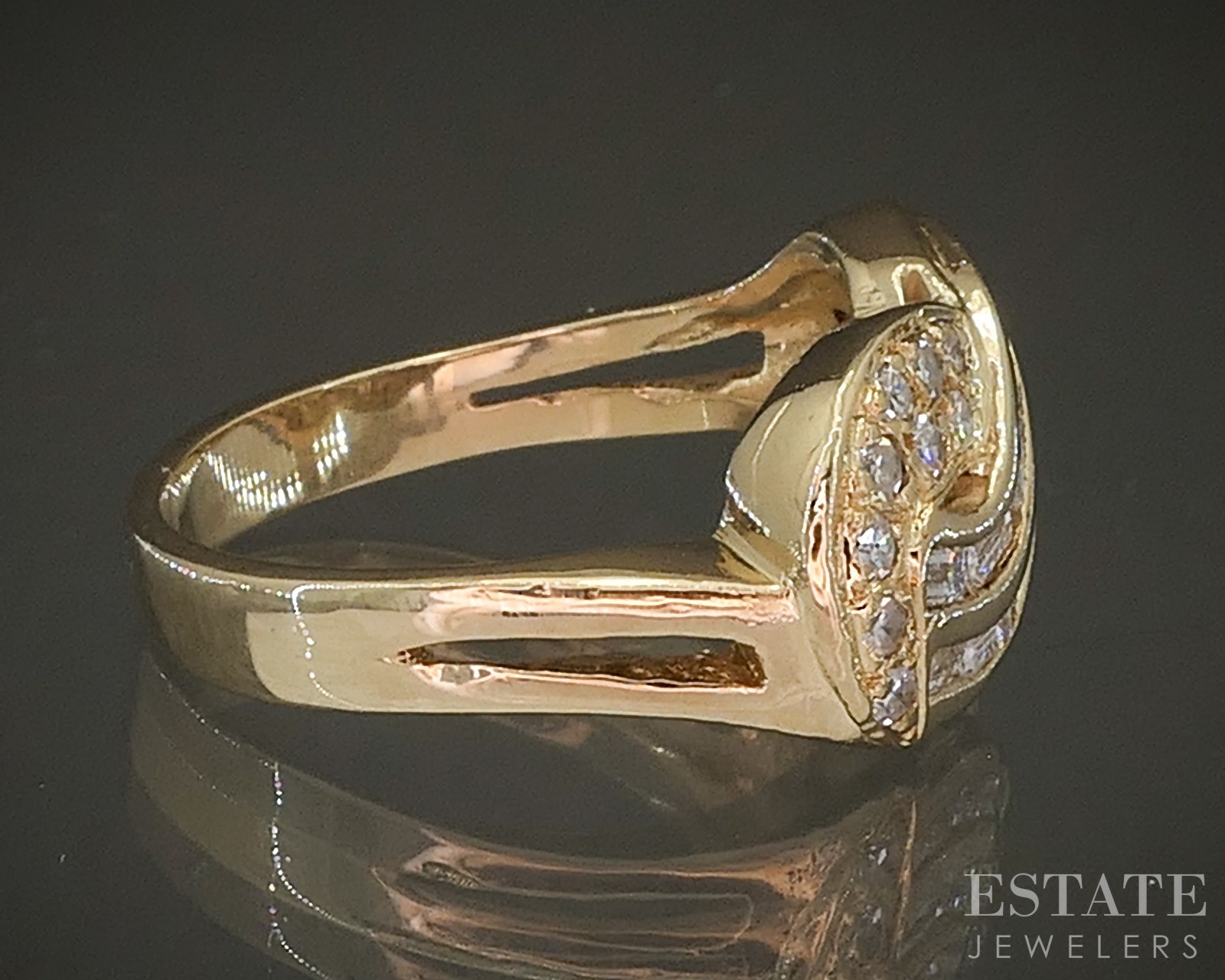 Vintage 14k Yellow Gold Natural .35ctw Diamond Ladies Infinity Band 5.1g p24361