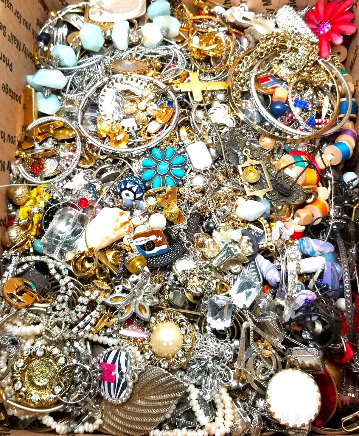 10 Pound Lbs Unsearched Huge Lot Jewelry VTG Vintage Modern Junk & Wear Tangled