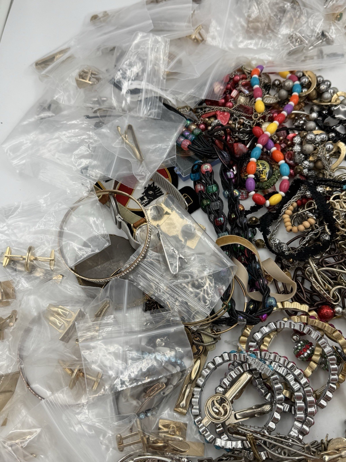 10 Lbs Vintage To Now Jewelry Lot Costume Estate Unsearched Watches Cuff Links