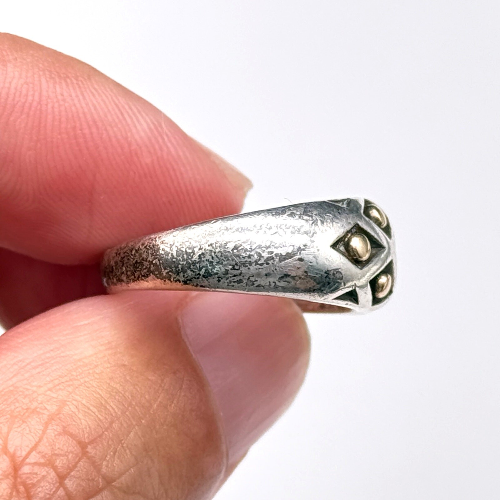 Vintage James Avery 14K Gold Sterling Silver Ring Size 6.75