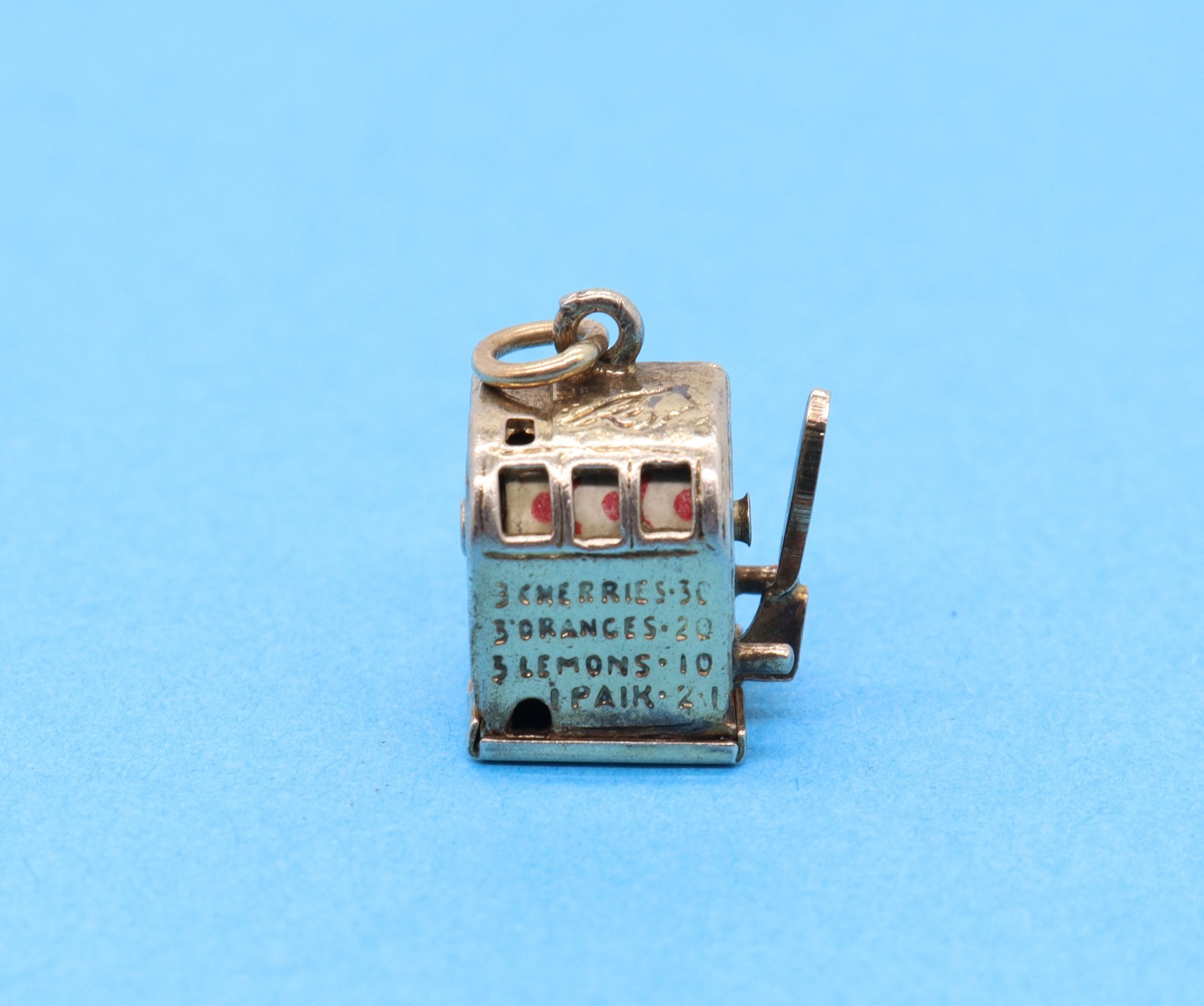 Vintage Danecraft Sterling Slot Machine 5/8″ Pendant Charm