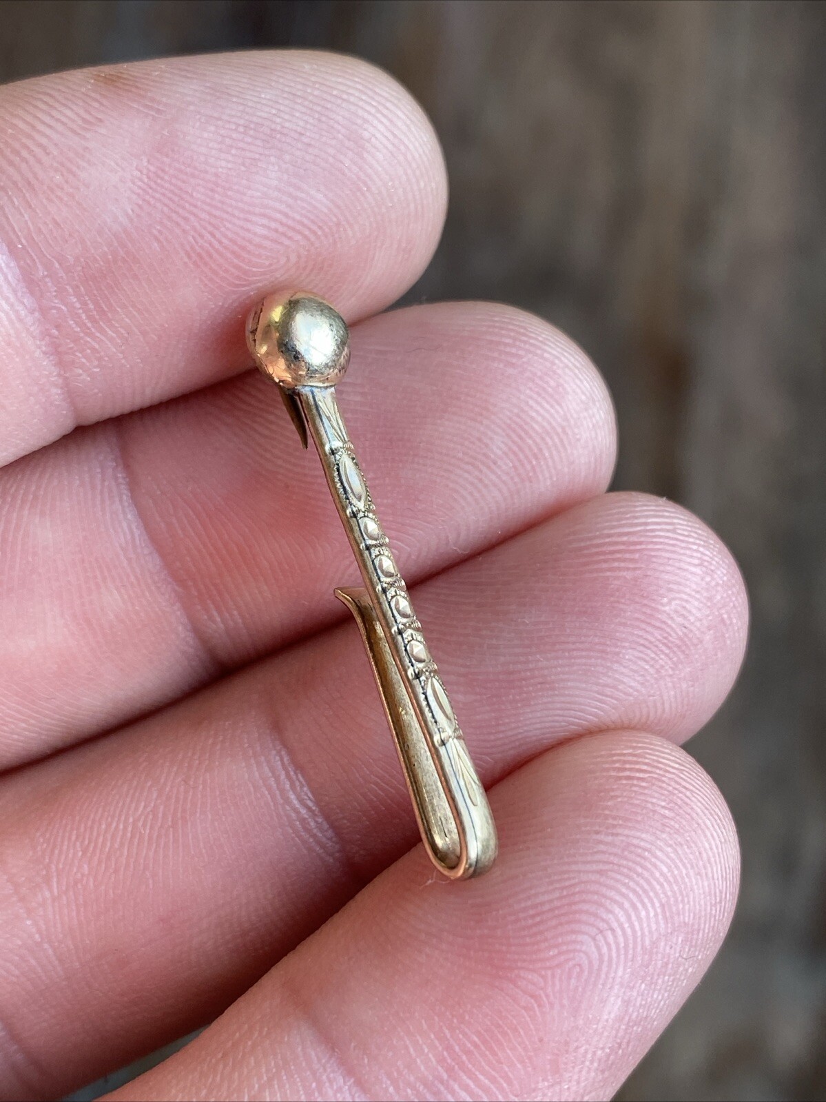 Antique Gold Plate pat’d oct 4th 1887 Bar Clip Hook Slide Clasp Pocket Shirt Tie