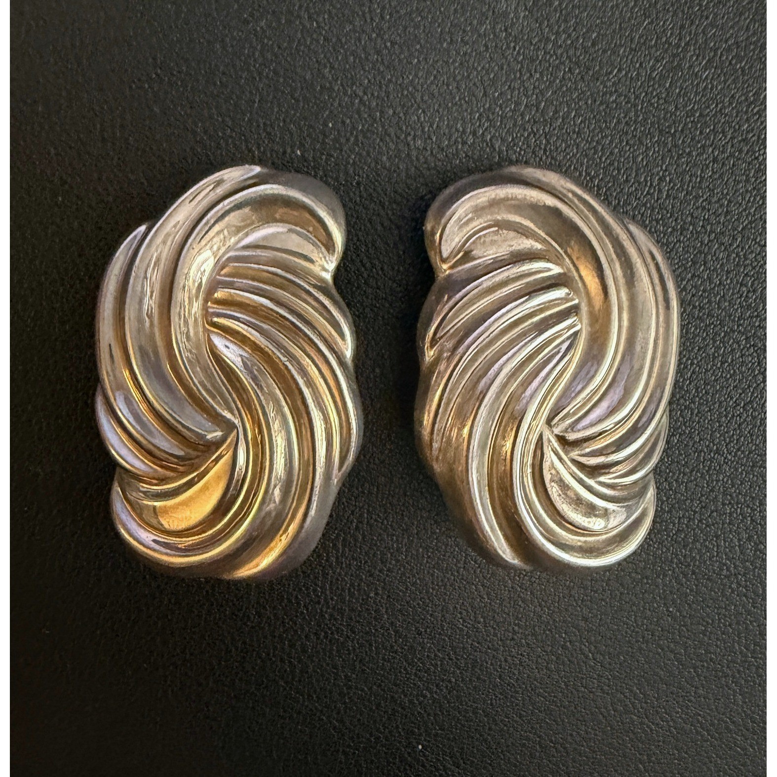 Vintage TAXCO Sterling Silver Earrings Clip Ons Mexico 26g