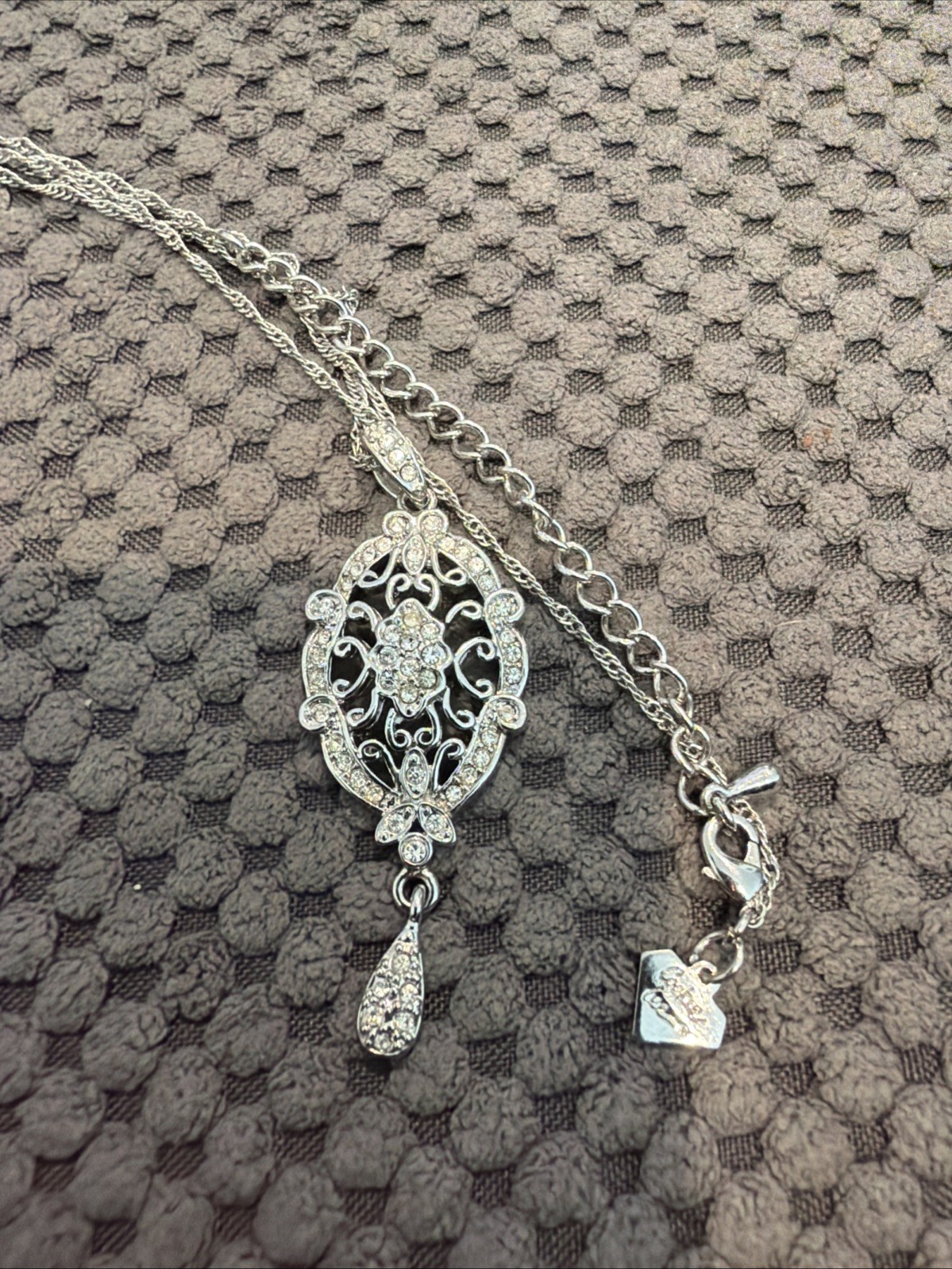 Vintage Cookie Lee Jeweled Pendant Nickel Free