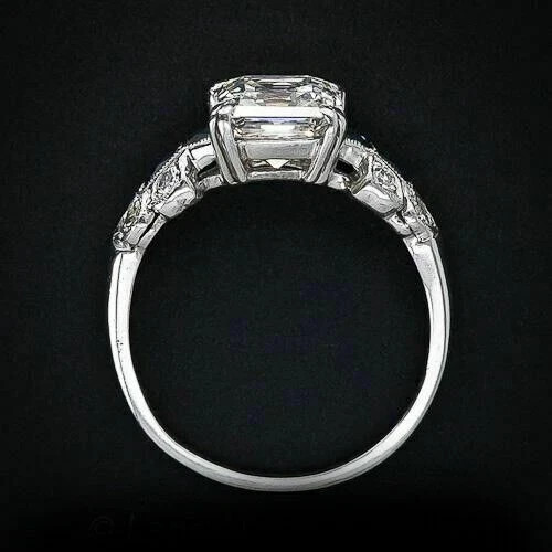 2Ct Art Deco Vintage Style Lab Created Diamond Engagement 14K White Gold FN Ring