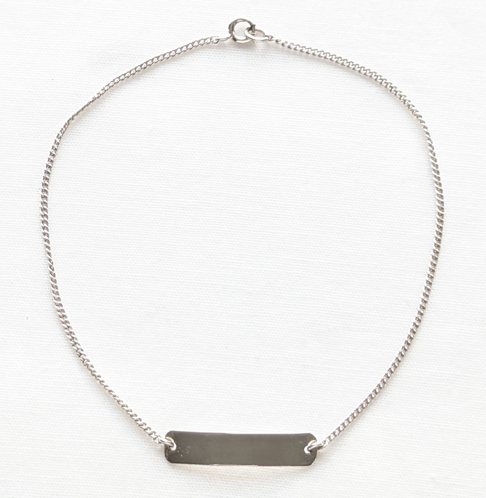 ID Identity Bracelet 925 Sterling B.A.P. Silver Dainty Vintage Jewelry 9″