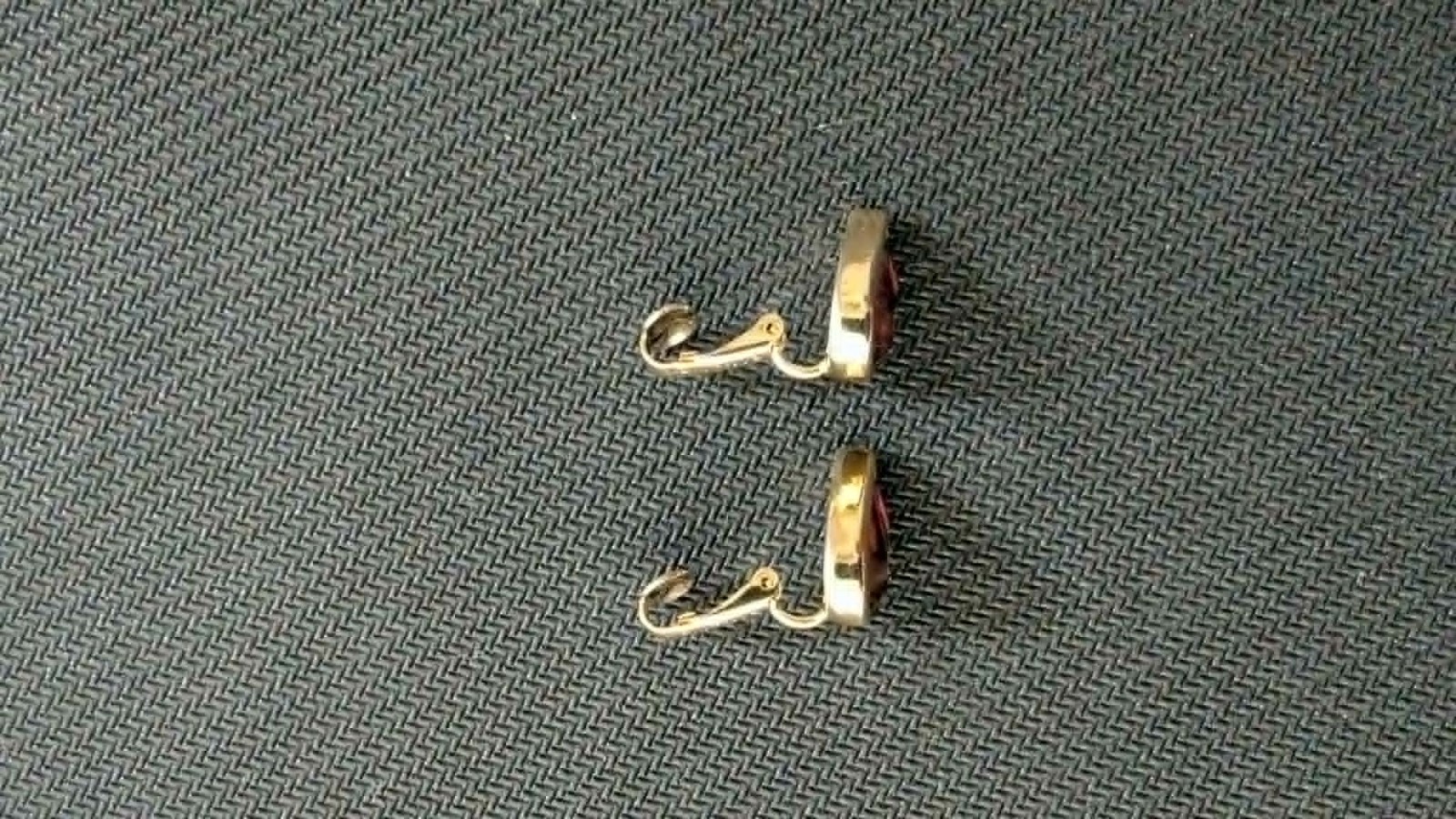 Vintage Christian Dior Signed Gold Tone Amethyst Purple Crystal Clip Earrings