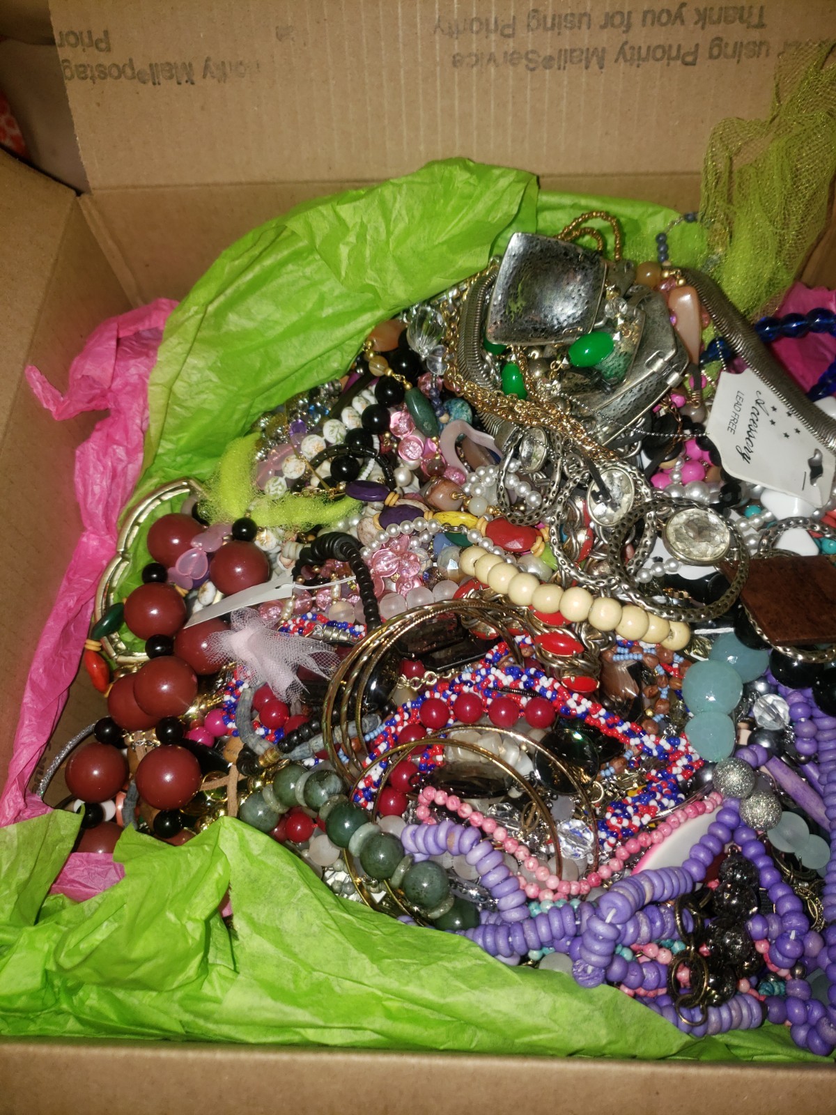 Large box of pretty costume jewelry. Vintage through today designs. GREAT DEAL!