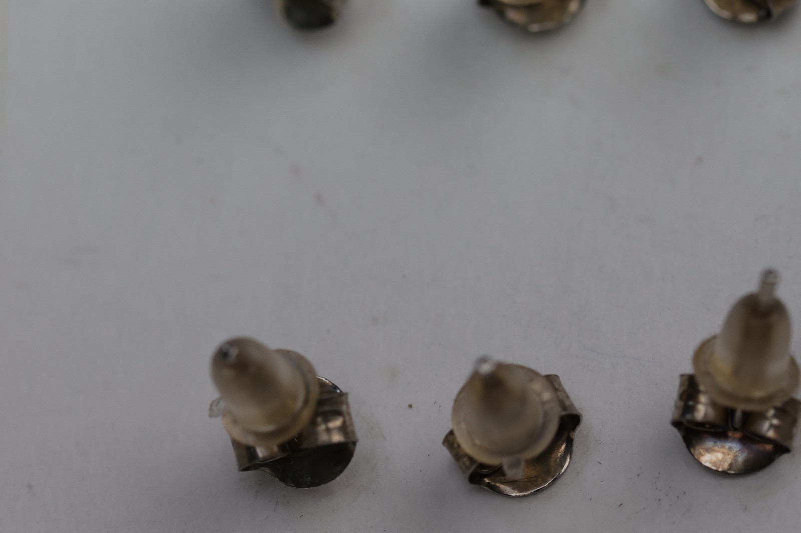 3 Pairs Pearl Stud Earrings Sterling Silver
