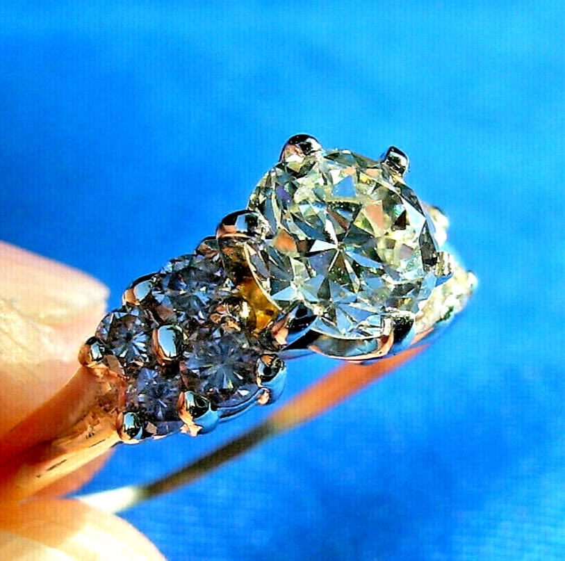 Original EARTH MINED DIAMOND Deco Engagement Ring 14K GOLD Vintage Solitaire S 6