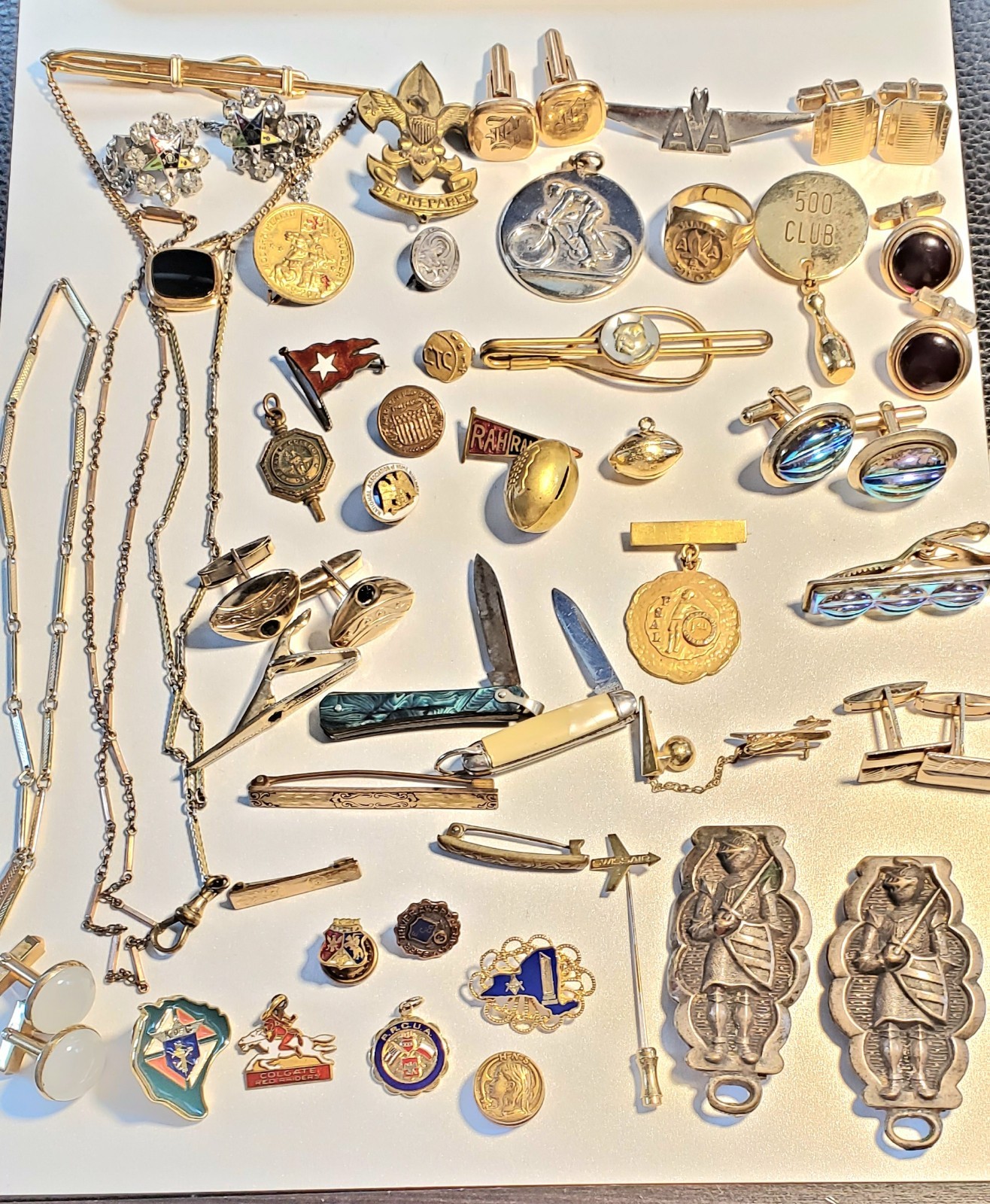 Antique, Vintage Mens Jewelry, Collectibles, Accessories Lot, Over 50 Pieces!