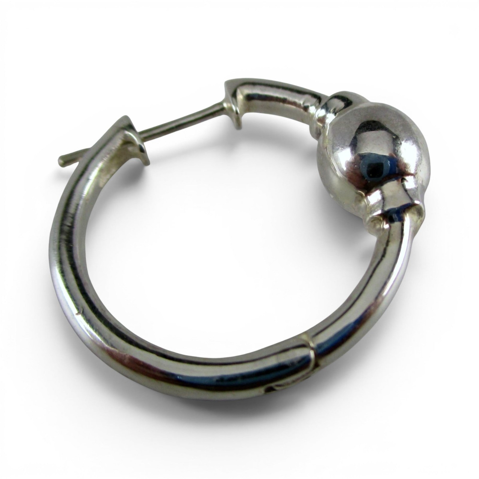 Sterling Silver ETERNITY EARRINGS Brown County Silver HINGED Modern BALL Post