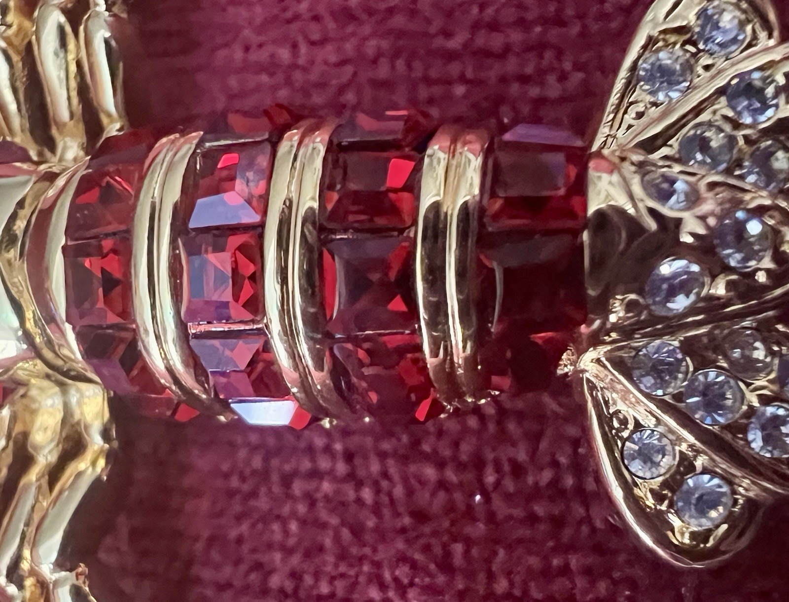 FABULOUS SIGNED NOLAN MILLER 1980s RED RUBY LOBSTER BOOCH 3” EXCELLENT CONDITION