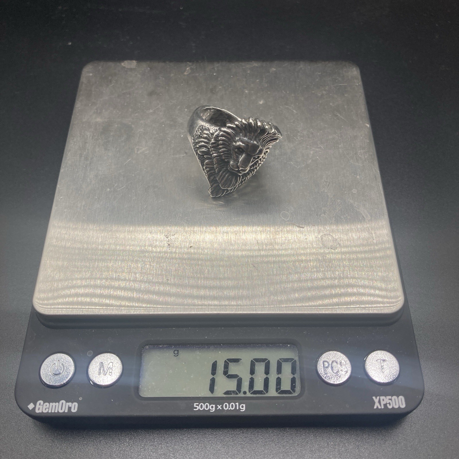 Vintage G&S 925 Sterling Silver Lion Head Statement Ring Size 10 Biker 1994 15g