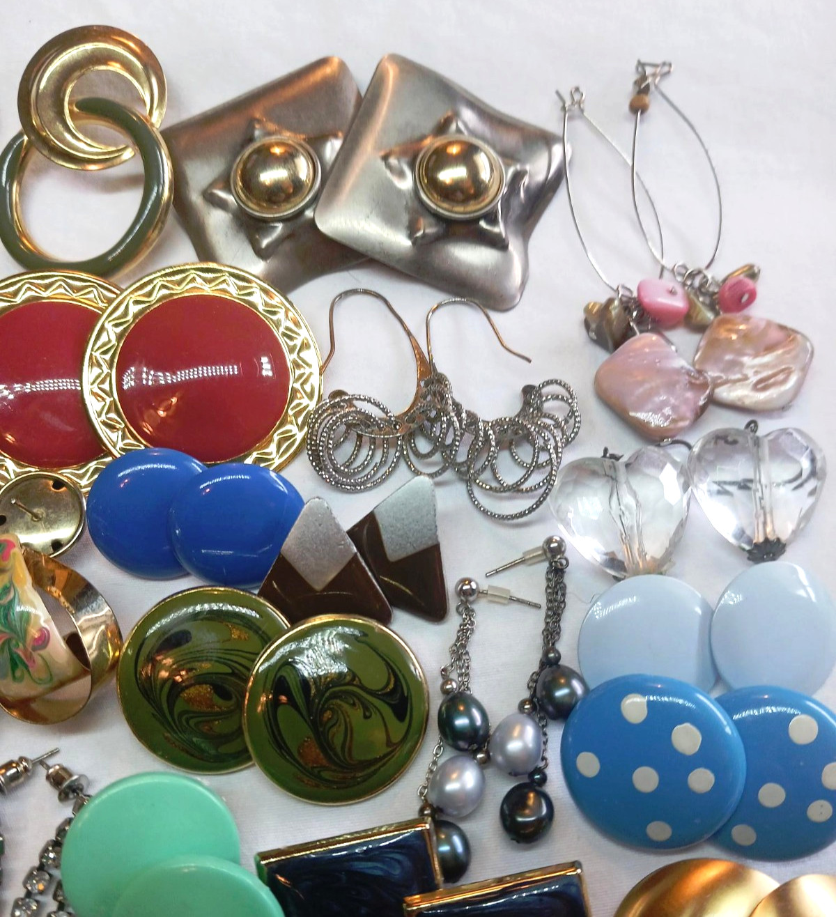 Vintage/Now Junk Drawer Earring Lot 3 – 50 Pairs Mixed Materials All Wearable